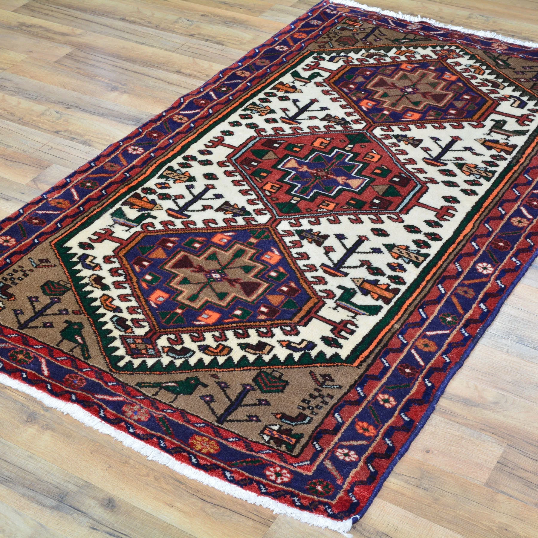 Hand-Knotted Fine Oriental Persian Serapi Heriz Tribal Wool Rug (Size 3.4 X 5.3) Brral-453