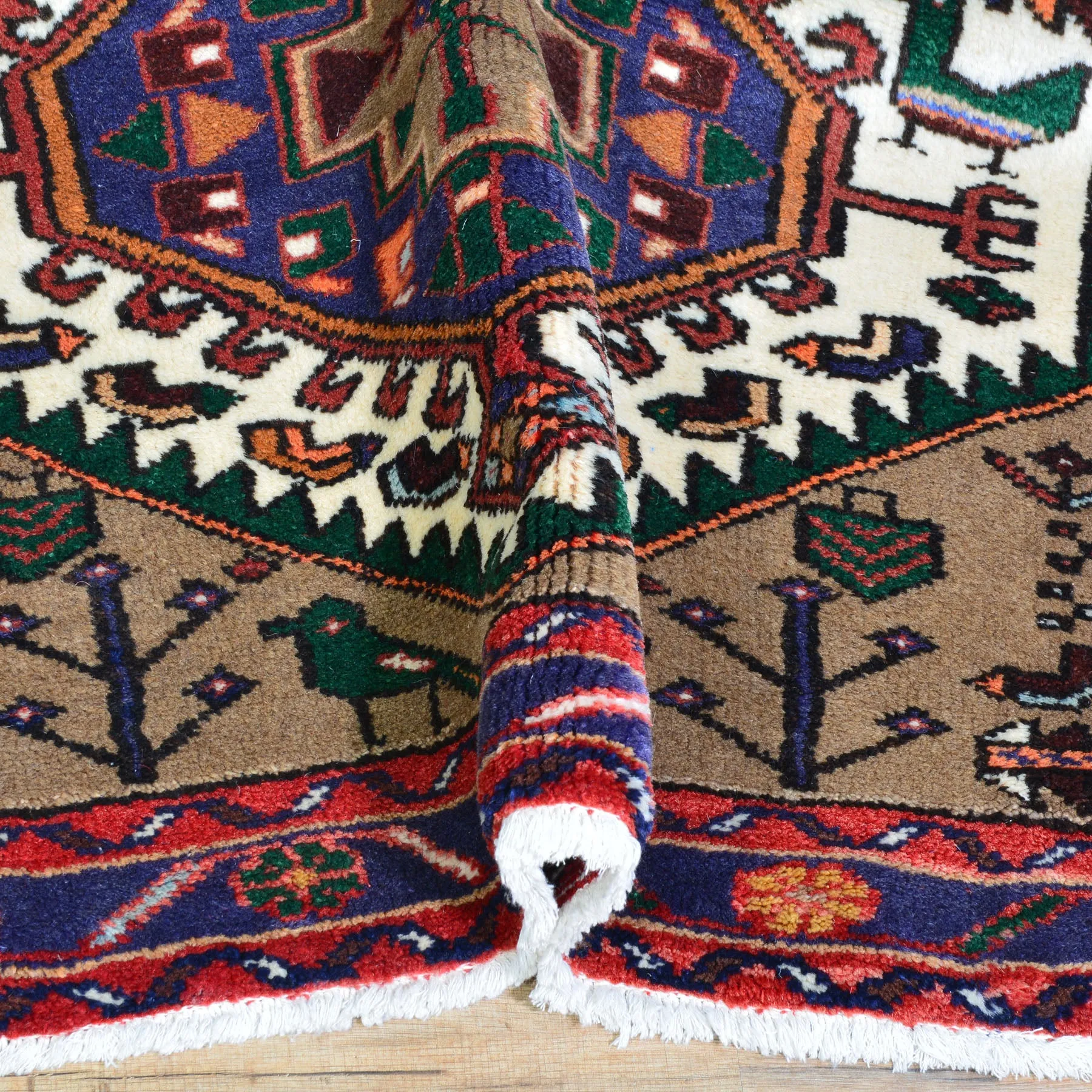 Hand-Knotted Fine Oriental Persian Serapi Heriz Tribal Wool Rug (Size 3.4 X 5.3) Brral-453
