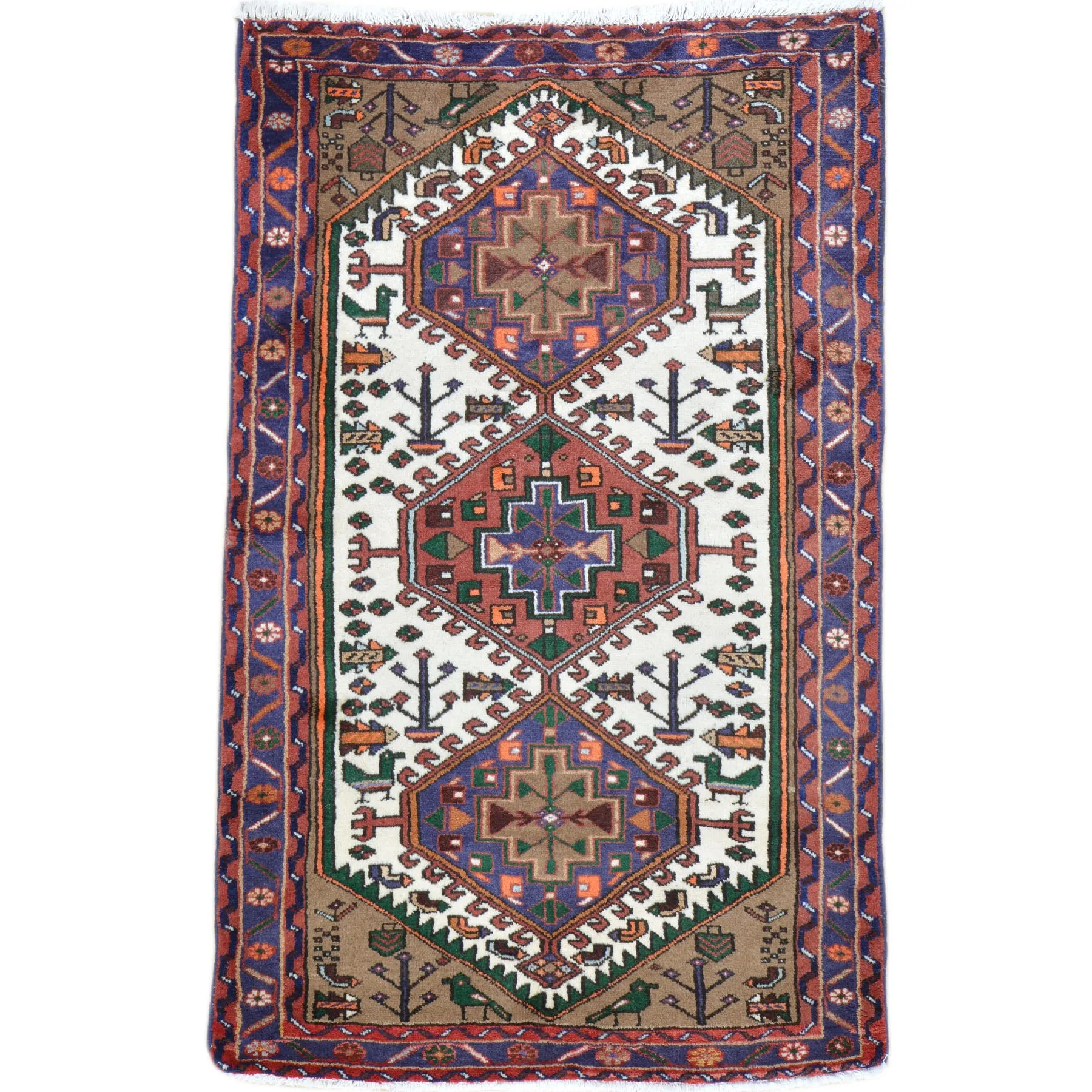 Hand-Knotted Fine Oriental Persian Serapi Heriz Tribal Wool Rug (Size 3.4 X 5.3) Brral-453