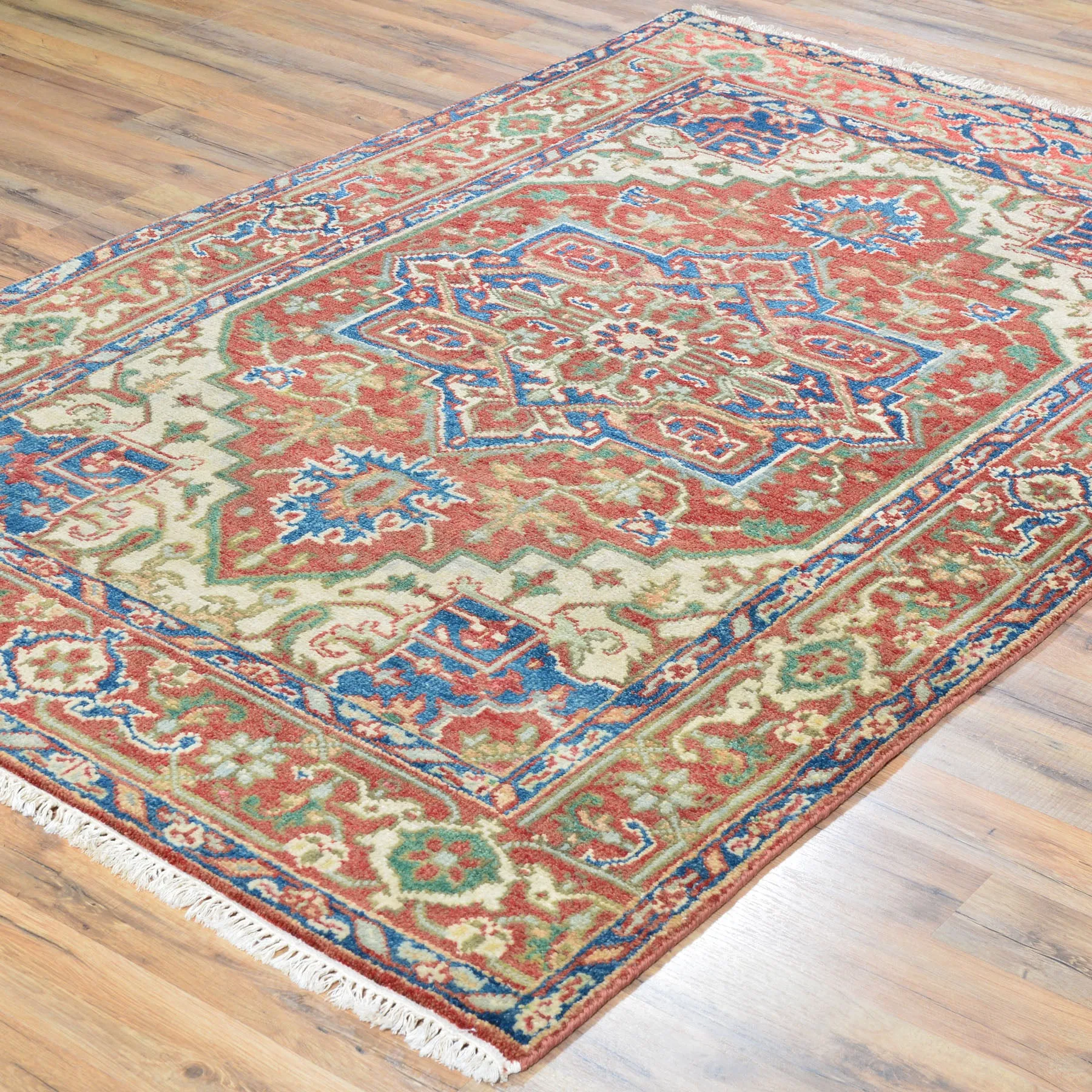 Hand-Knotted Fine Oriental Serapi Heriz Design Wool Rug (Size 4.0 X 6.2) Brrsf-675