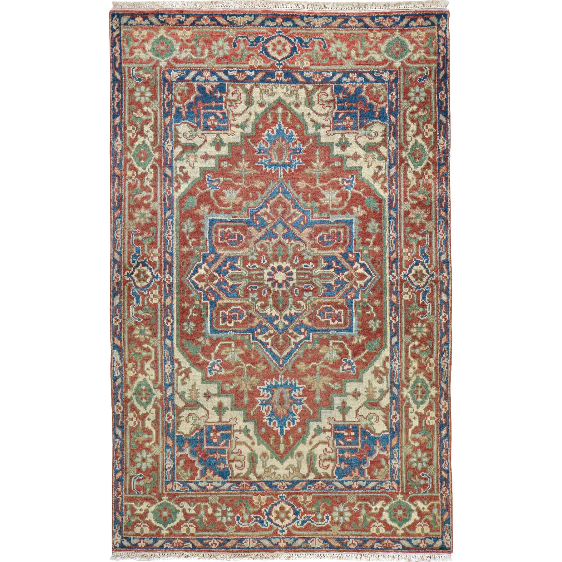Hand-Knotted Fine Oriental Serapi Heriz Design Wool Rug (Size 4.0 X 6.2) Brrsf-675