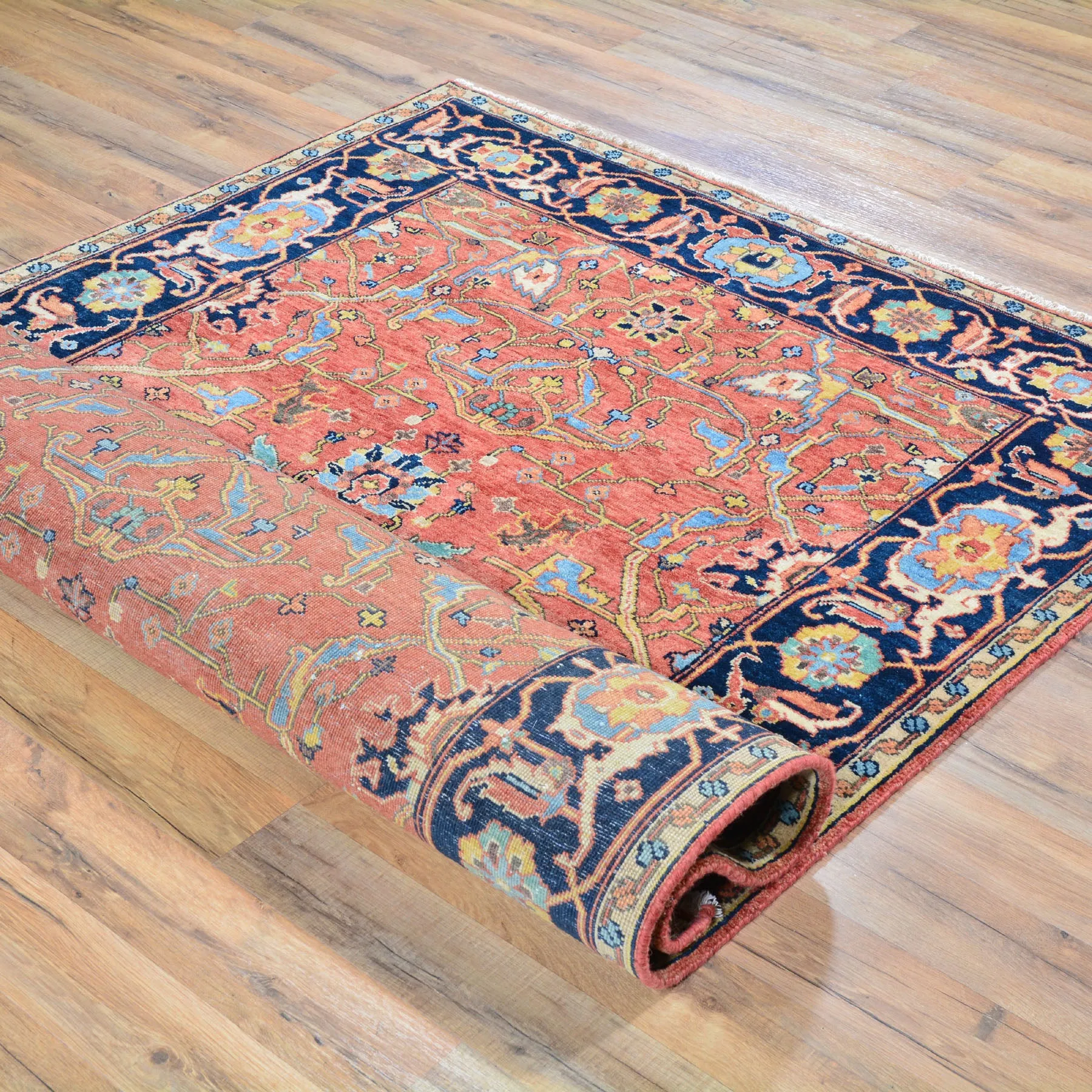 Hand-Knotted Fine Oriental Serapi Traditional Design Wool Rug (Size 4.1 X 6.0) Brral-2355
