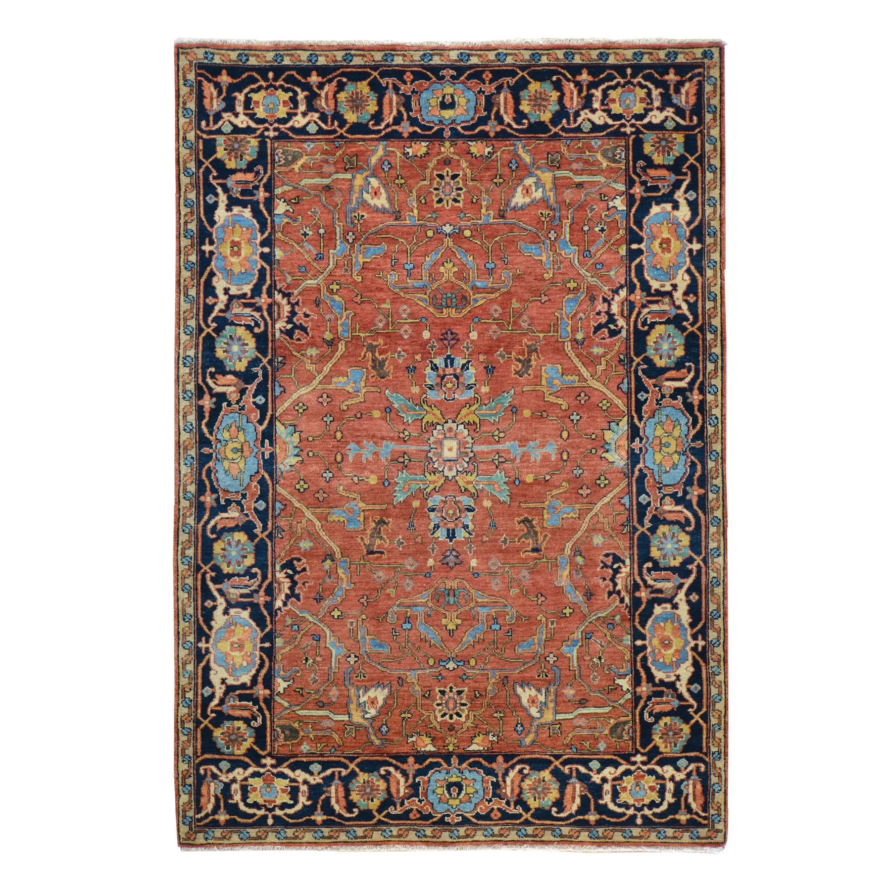 Hand-Knotted Fine Oriental Serapi Traditional Design Wool Rug (Size 4.1 X 6.0) Brral-2355