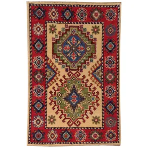 Hand-Knotted Fine Tribal Kazak Wool Handmade Oriental Rug (Size 2.1 X 3.1) Brral-3537
