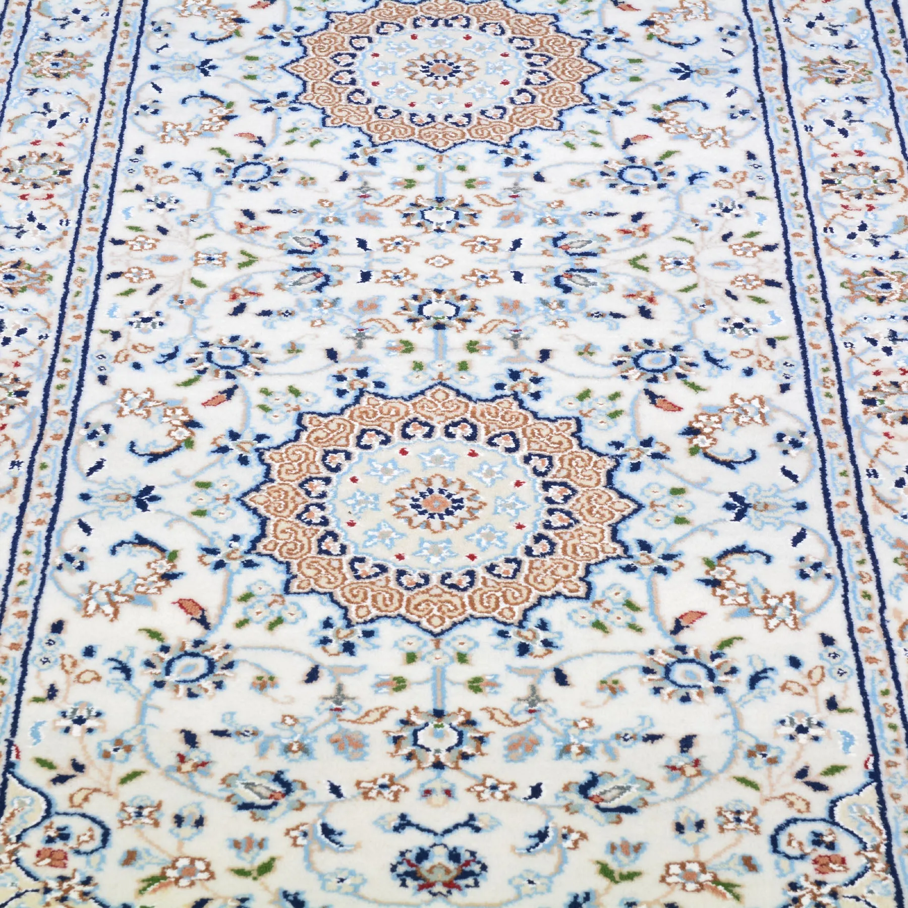Hand-Knotted Fine Wool Silk Persian Nain Design Rug (Size 2.8 X 8.0) Cwral-6858