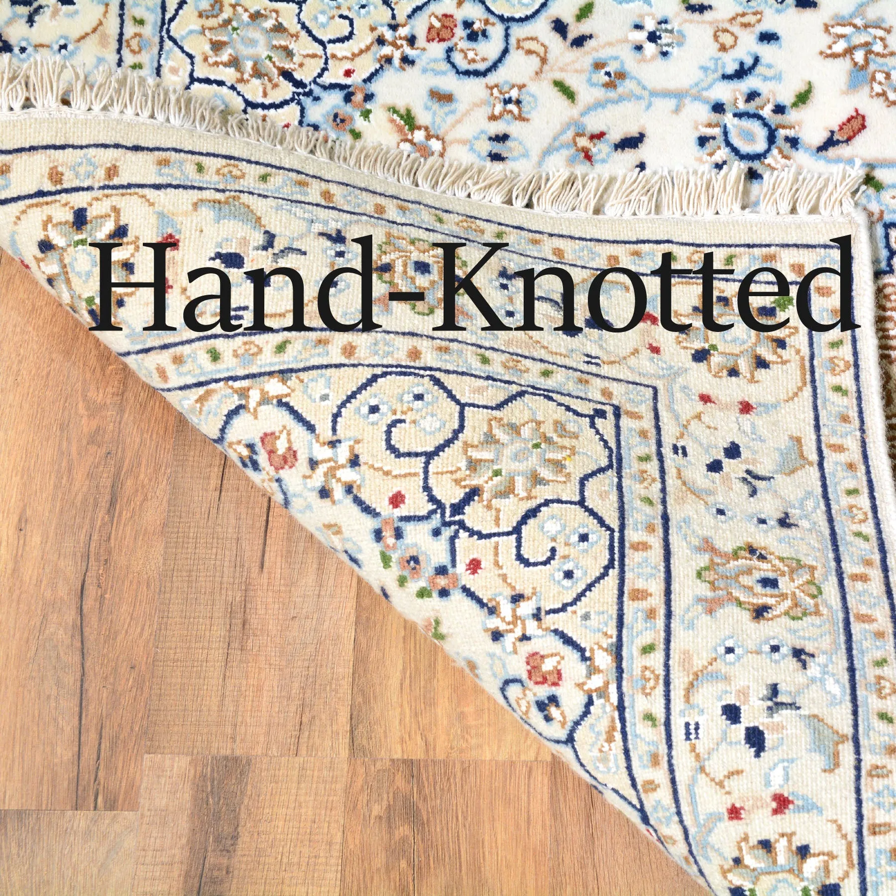 Hand-Knotted Fine Wool Silk Persian Nain Design Rug (Size 2.8 X 8.0) Cwral-6858