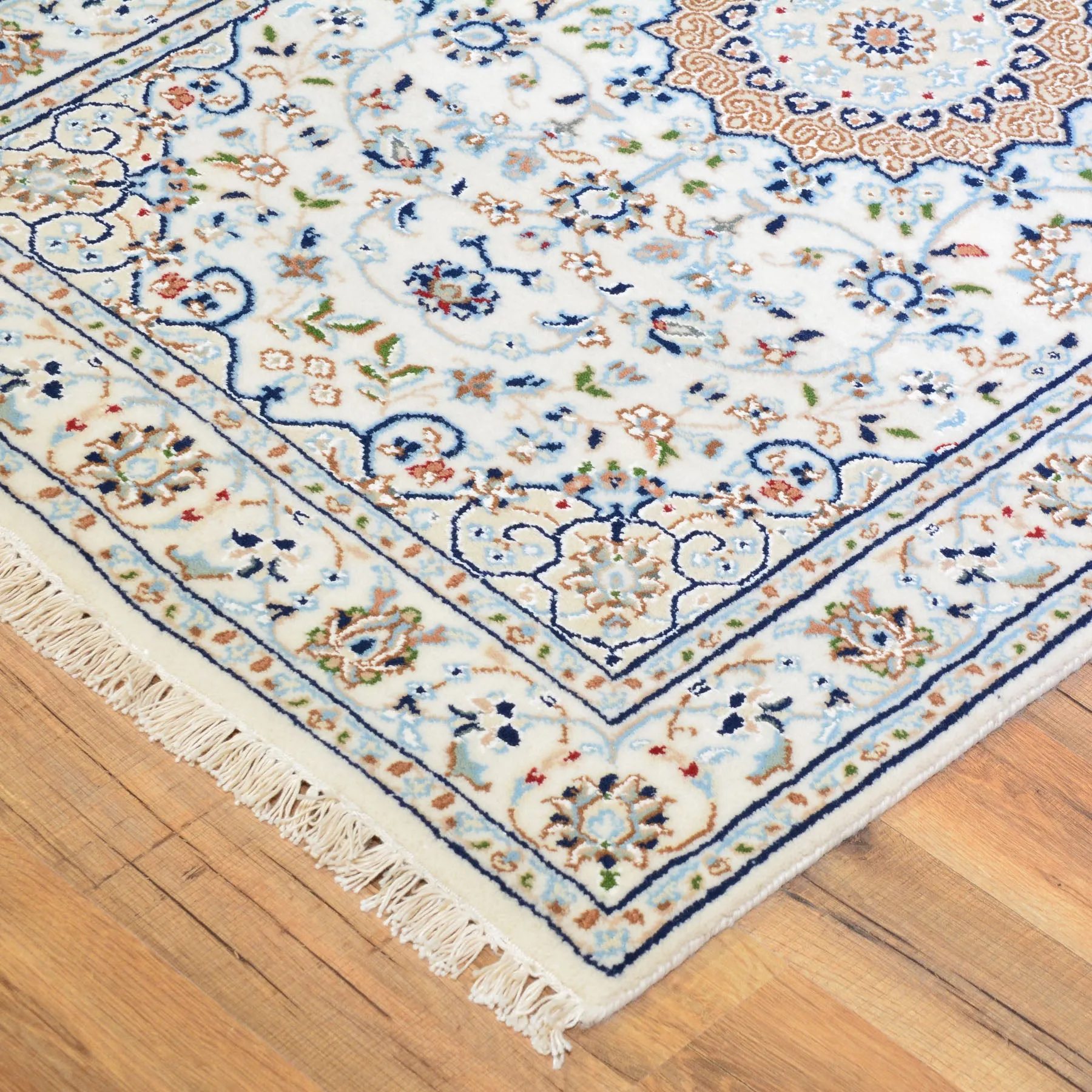 Hand-Knotted Fine Wool Silk Persian Nain Design Rug (Size 2.8 X 8.0) Cwral-6858