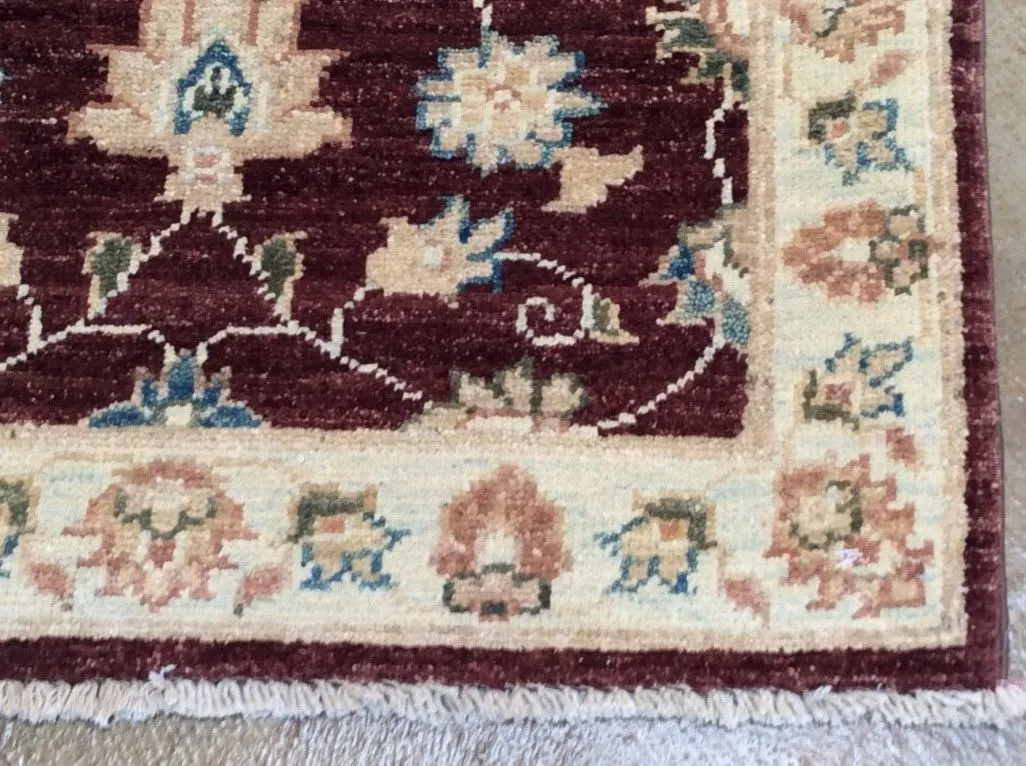 Hand-Knotted Floral Design Handmade Wool Peshawar Rug (Size 2.2 X 3.0) Brrsf-1671