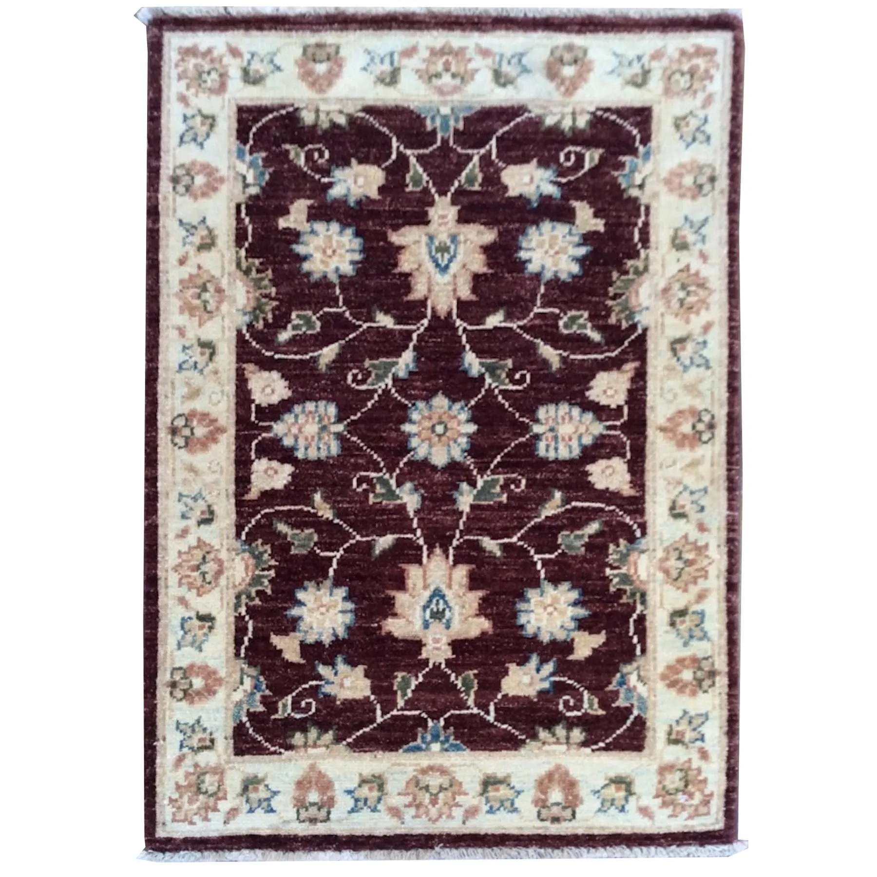 Hand-Knotted Floral Design Handmade Wool Peshawar Rug (Size 2.2 X 3.0) Brrsf-1671