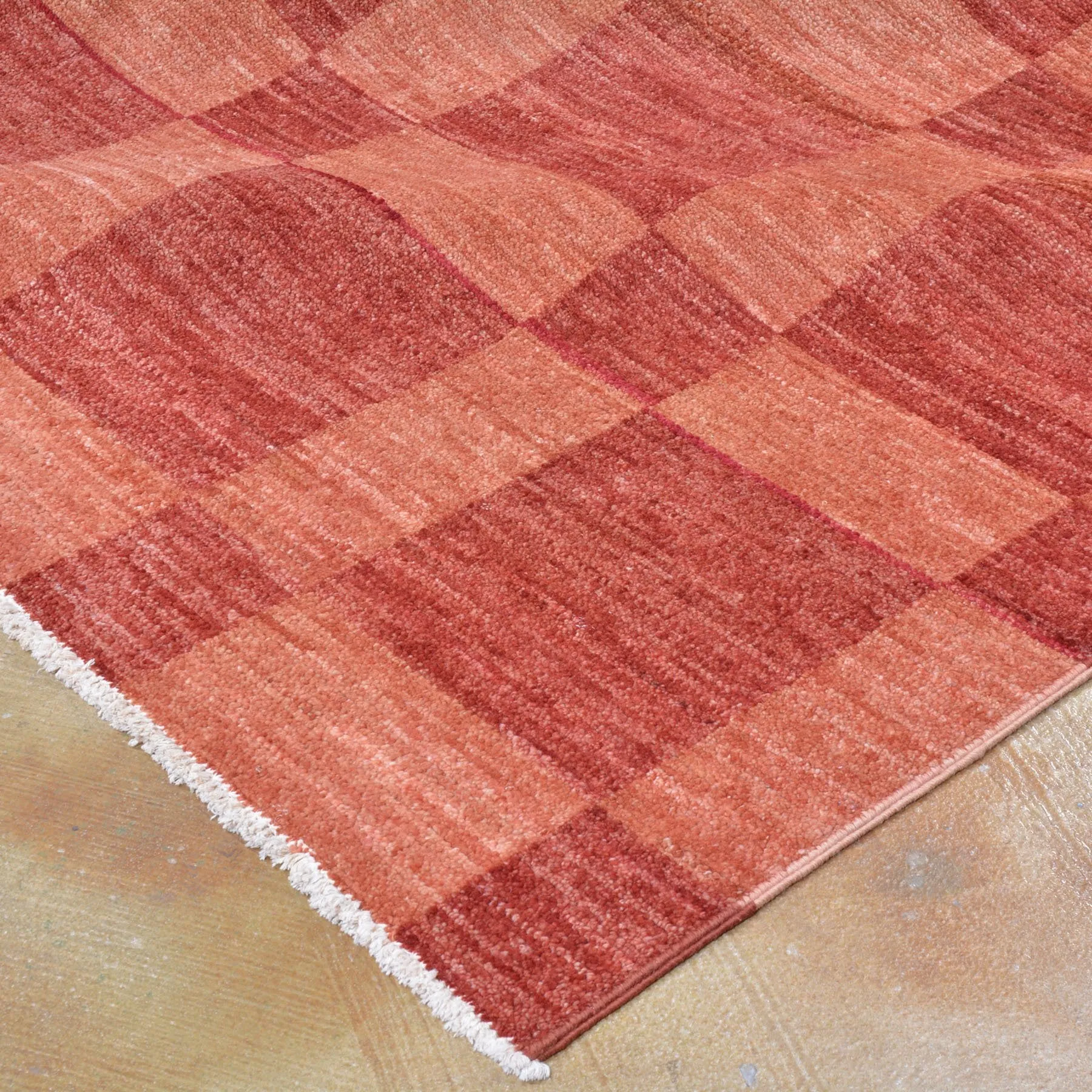Hand-Knotted Gabbeh Checker Design Wool Handmade Rug (Size 7.11 X 9.10) Brral-2565