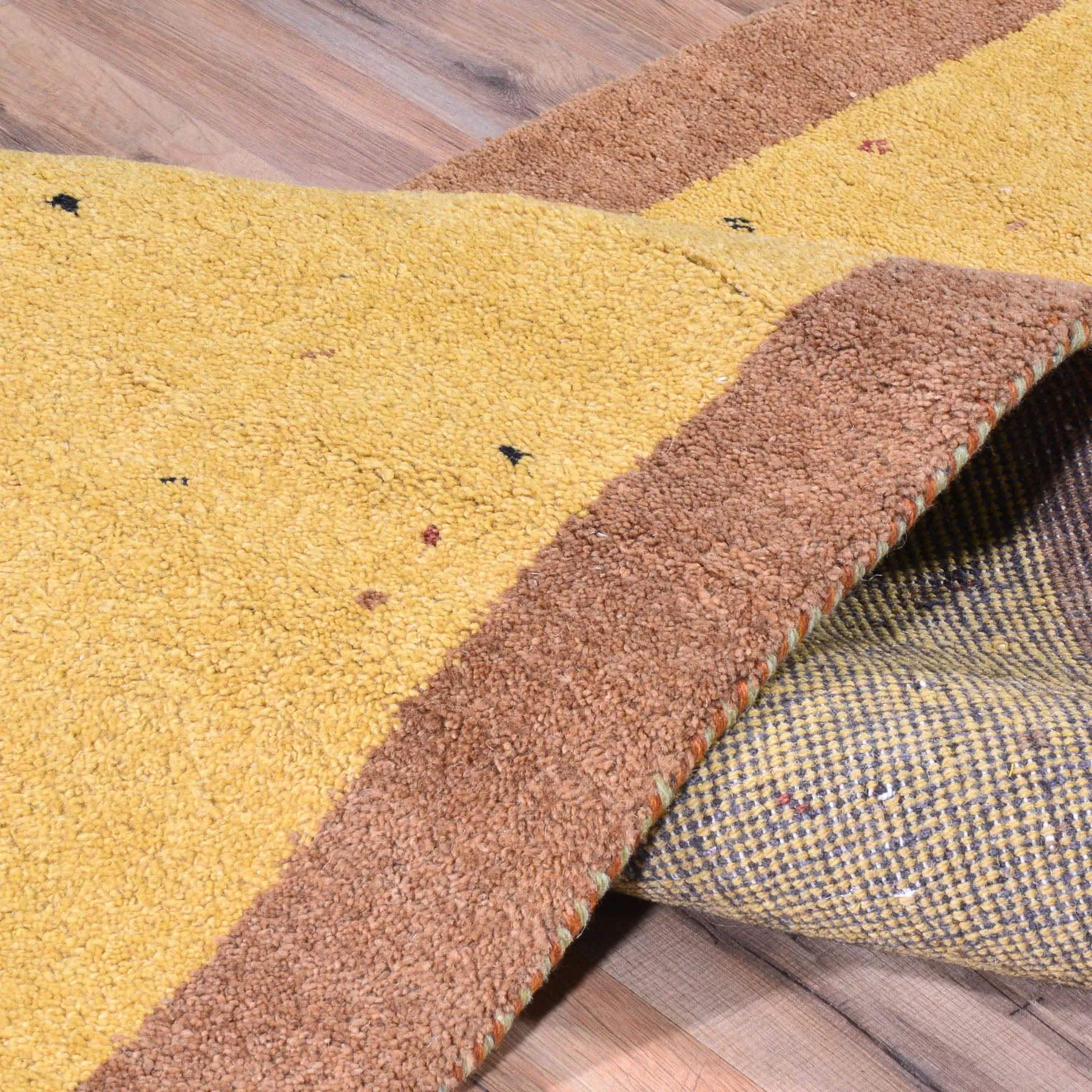 Hand-Knotted Gabbeh Modern Design Handmade Wool Rug (Size 2.9 X 9.9) Cwral-6843