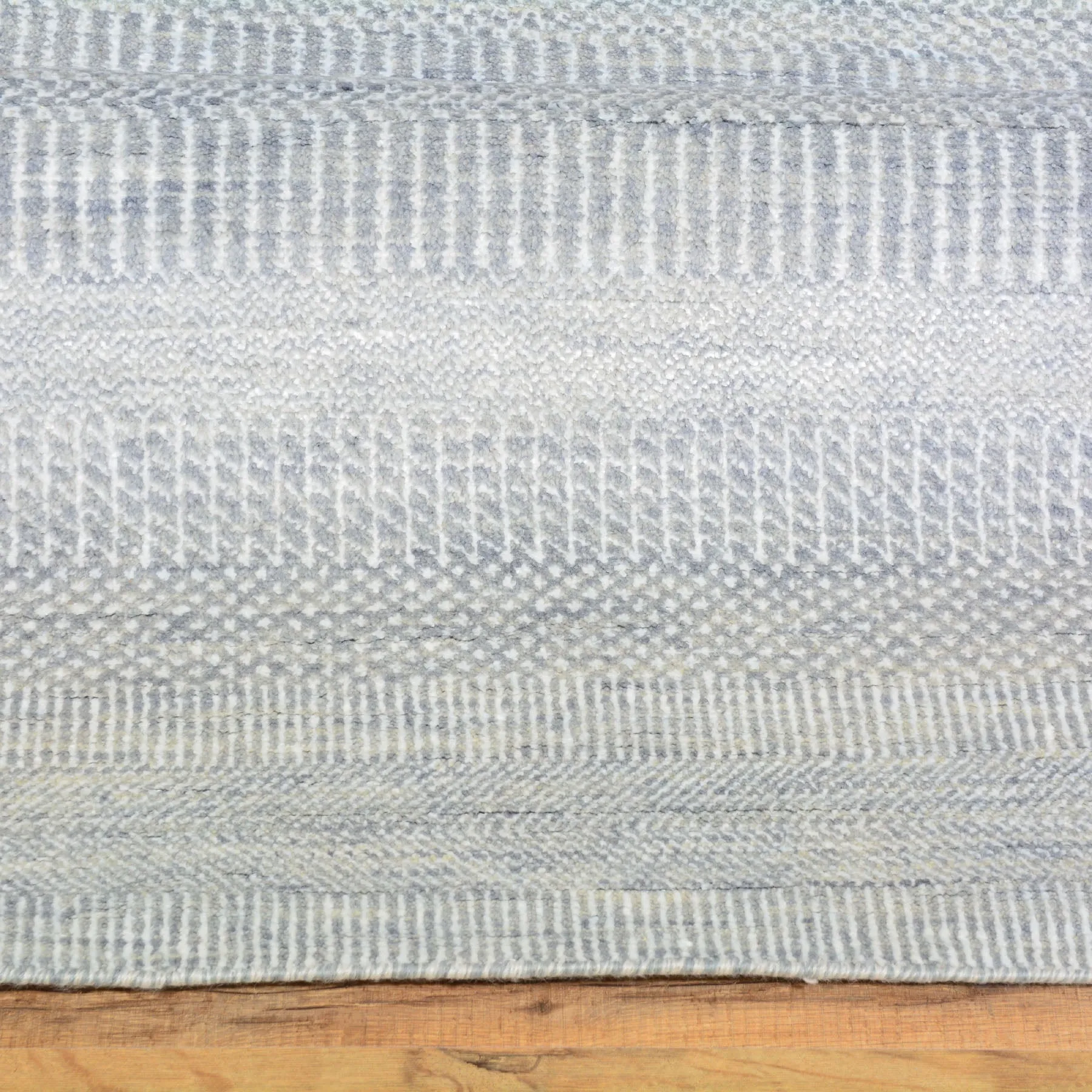Hand-Knotted Grey Modern Design Handmade Wool Rug (Size 2.6 X 12.2) Cwral-7248