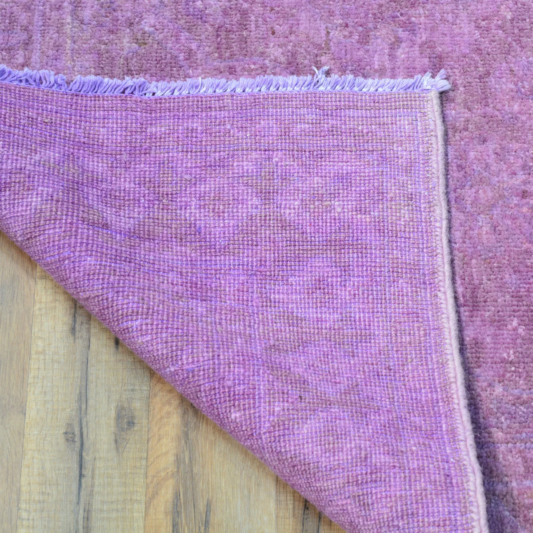 Hand-Knotted Handmade Overdye Wool Purple Color Modern Rug (Size 3.11 X 6.1) Brral-480