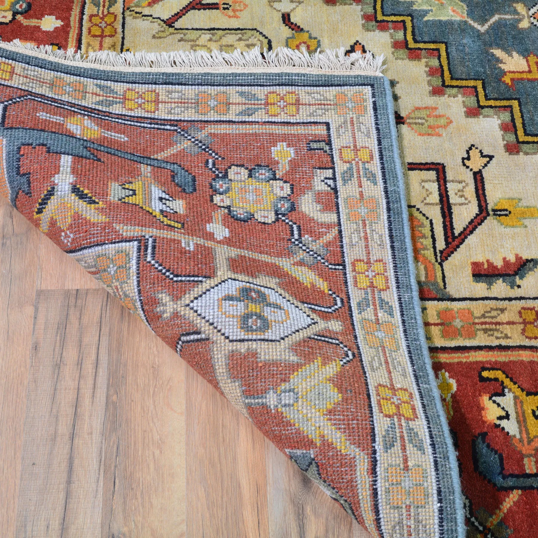 Hand-Knotted Heriz Design Traditional Handmade Wool Rug (Size 9.0 X 12.2) Brrsf-1200