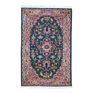 Hand-Knotted India Heriz Design 100% Oriental Wool Rug (Size 3.11 X 6.1) Cwral-4683