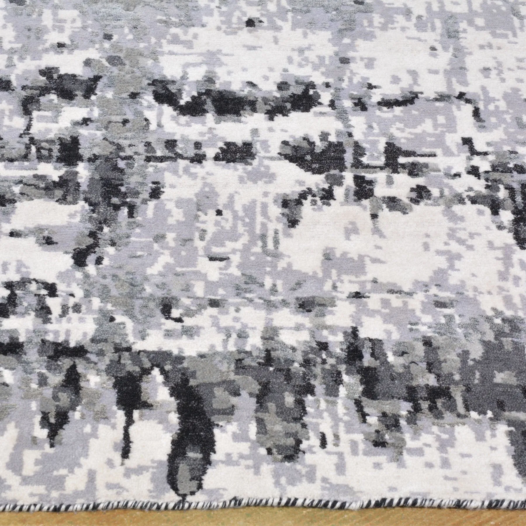 Hand-Knotted Modern Abstract Art Design Handmade Rug (Size 5.2 X 7.4) Brral-5418