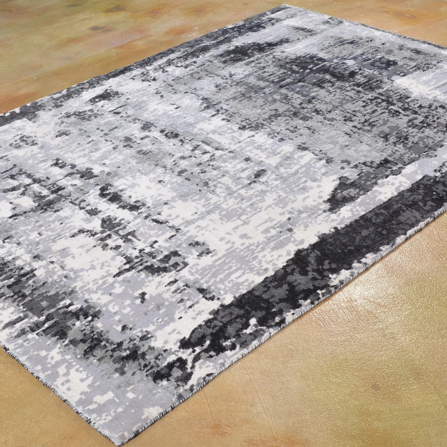 Hand-Knotted Modern Abstract Art Design Handmade Rug (Size 5.2 X 7.4) Brral-5418
