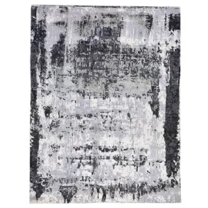 Hand-Knotted Modern Abstract Art Design Handmade Rug (Size 5.2 X 7.4) Brral-5418
