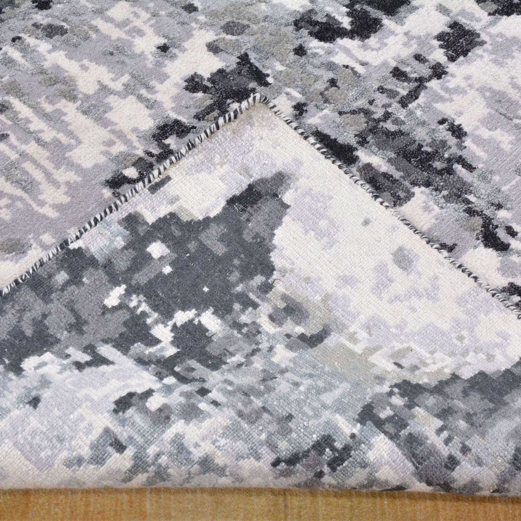 Hand-Knotted Modern Abstract Art Design Handmade Rug (Size 5.2 X 7.4) Brral-5418