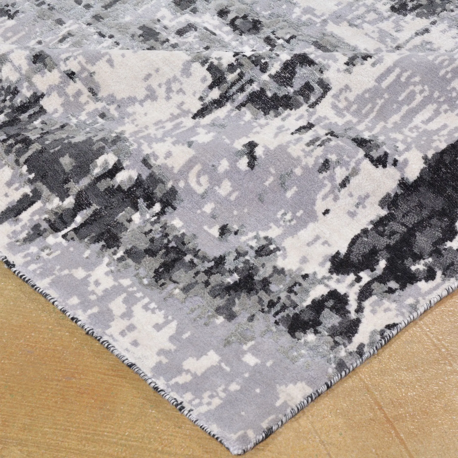 Hand-Knotted Modern Abstract Art Design Handmade Rug (Size 5.2 X 7.4) Brral-5418