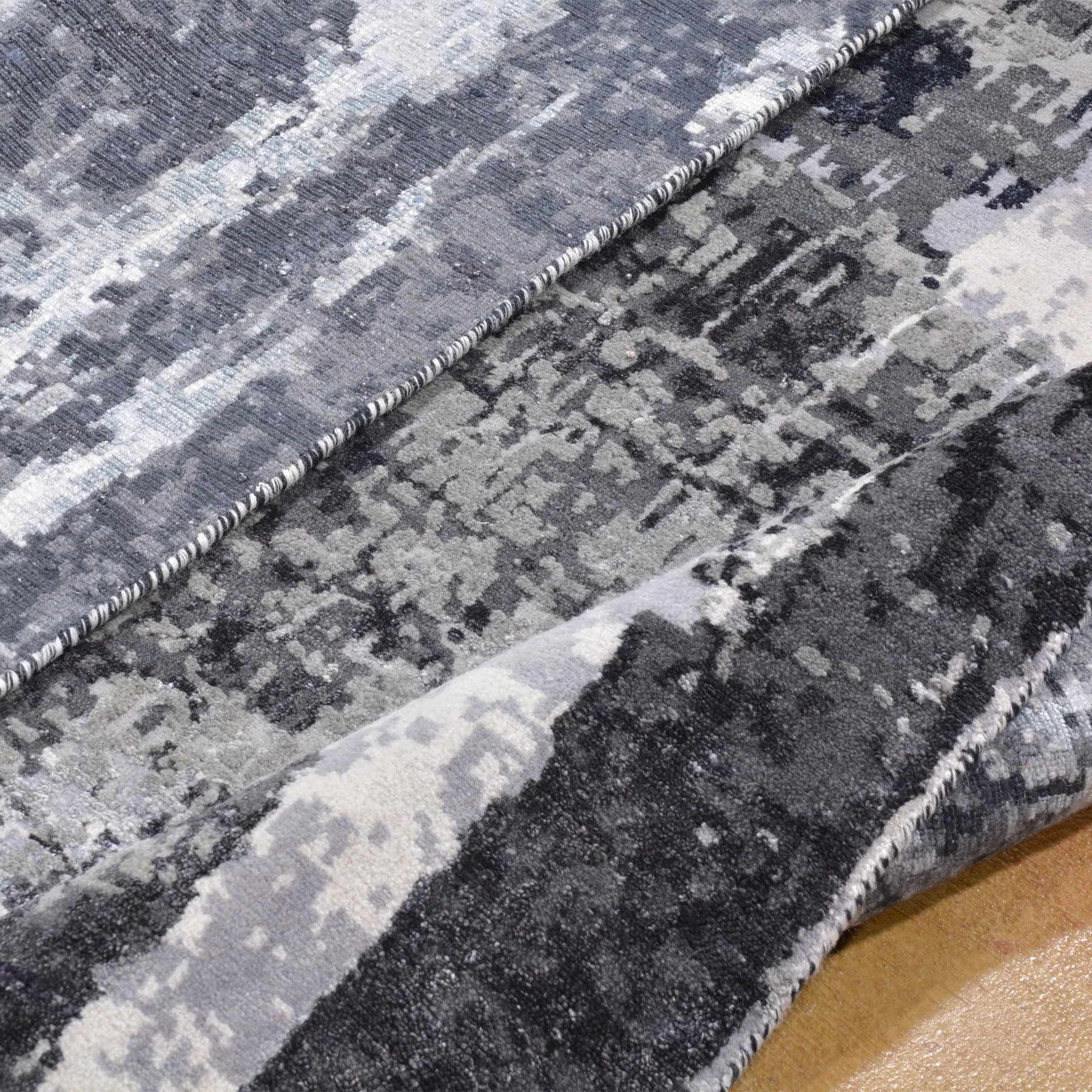 Hand-Knotted Modern Abstract Art Design Handmade Rug (Size 5.2 X 7.4) Brral-5418