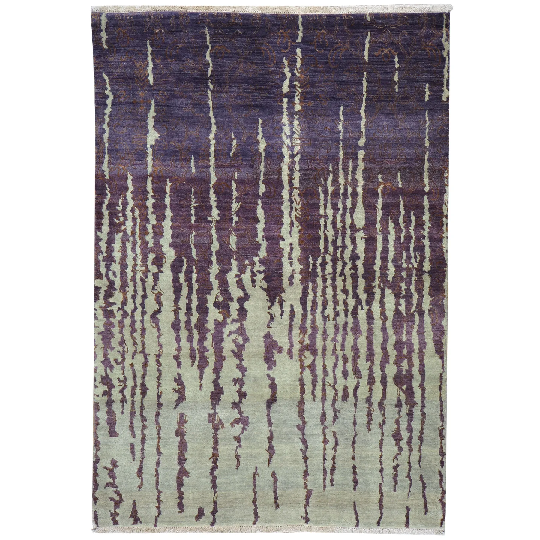 Hand-Knotted Modern Design Handmade Rug (Size 4.0 X 5.10) Brrsf-687
