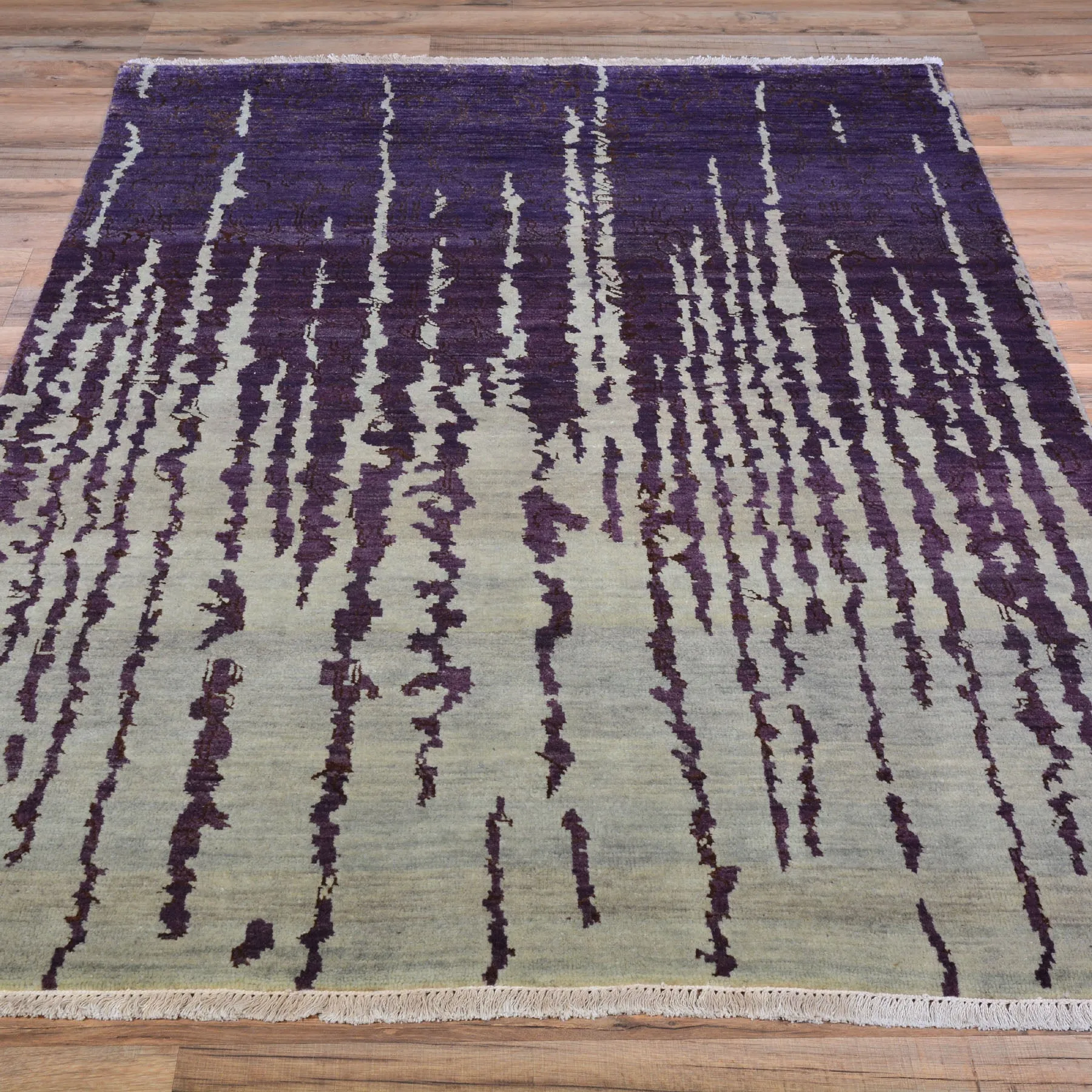 Hand-Knotted Modern Design Handmade Rug (Size 4.0 X 5.10) Brrsf-687