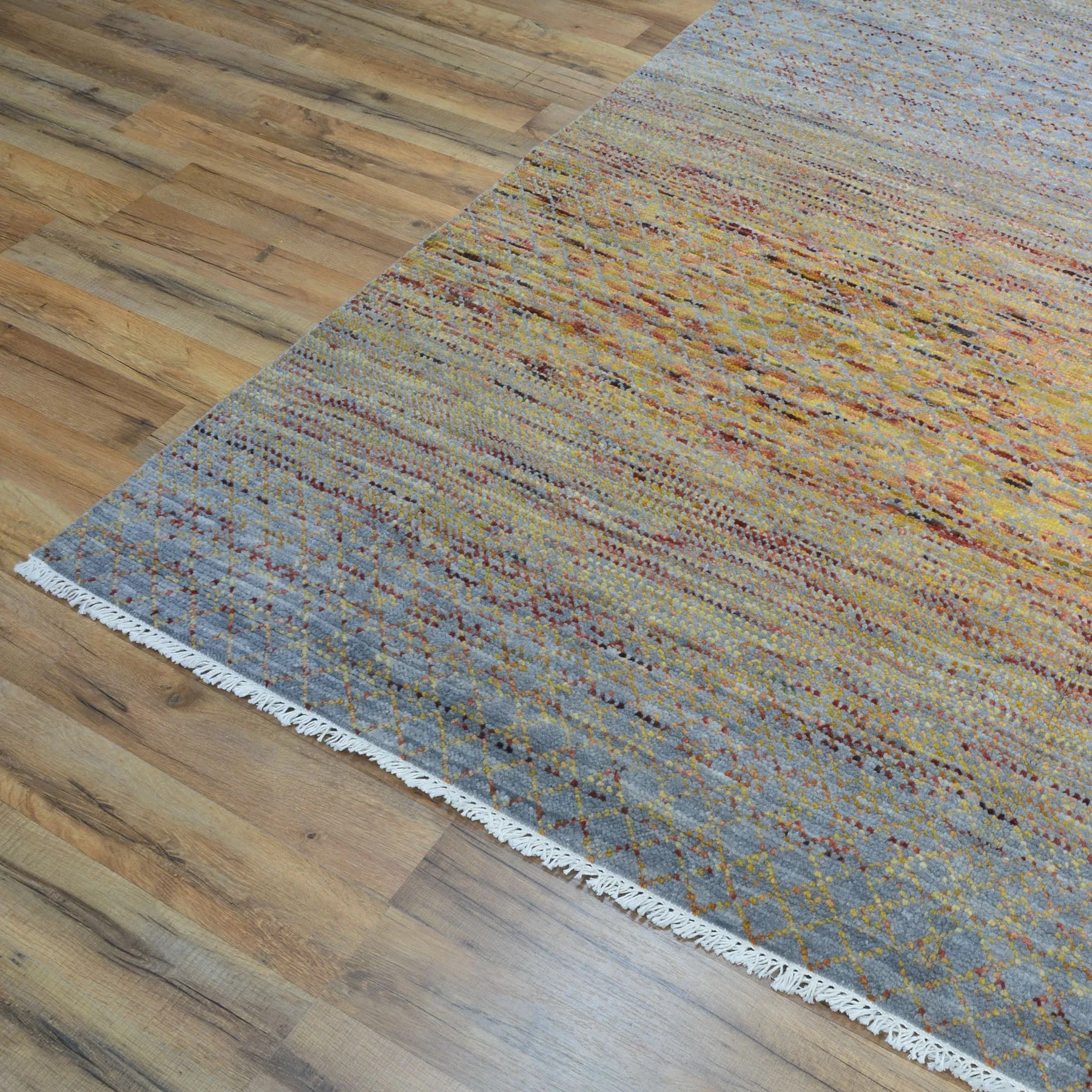 Hand-Knotted Modern Design Handmade Wool Rug (Size 10.2 X 13.11) Cwral-8439