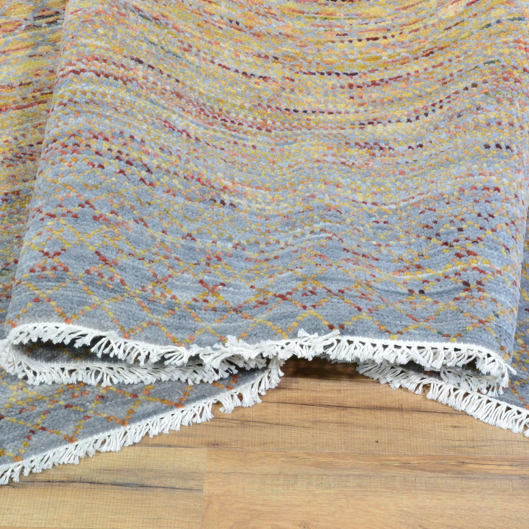 Hand-Knotted Modern Design Handmade Wool Rug (Size 10.2 X 13.11) Cwral-8439