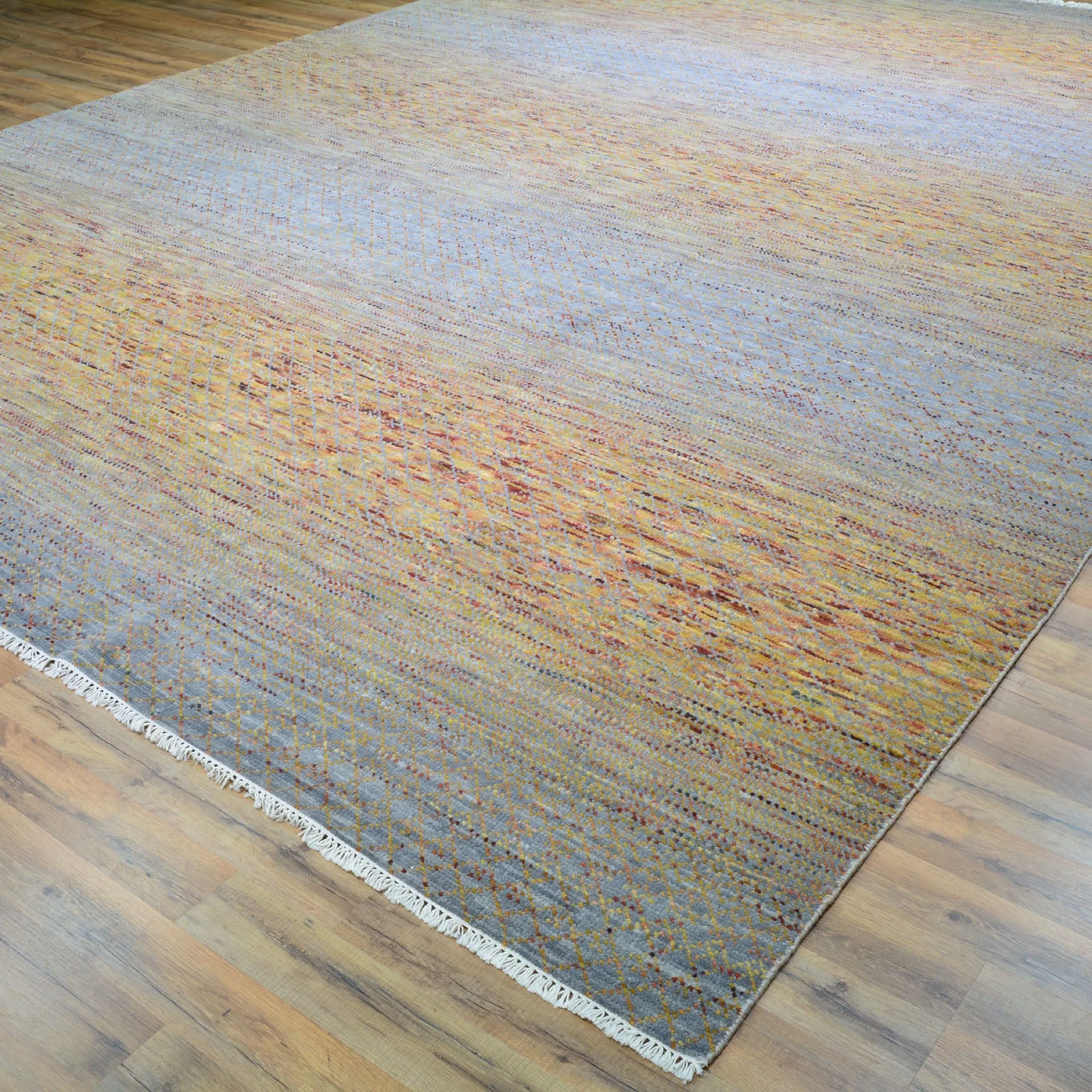 Hand-Knotted Modern Design Handmade Wool Rug (Size 10.2 X 13.11) Cwral-8439