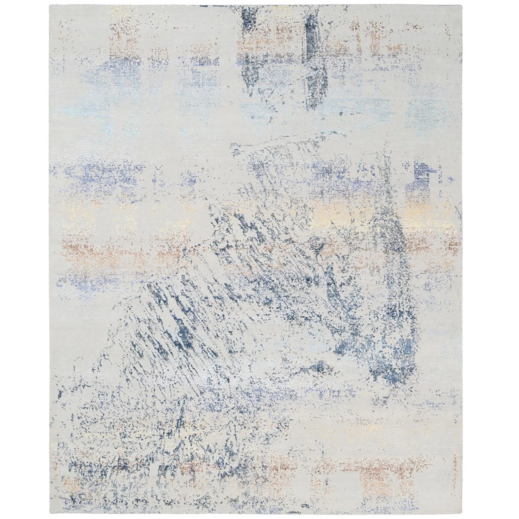 Hand-Knotted Modern Design Handmade Wool/Silk Rug (Size 8.0 X 10) Cwral-8529
