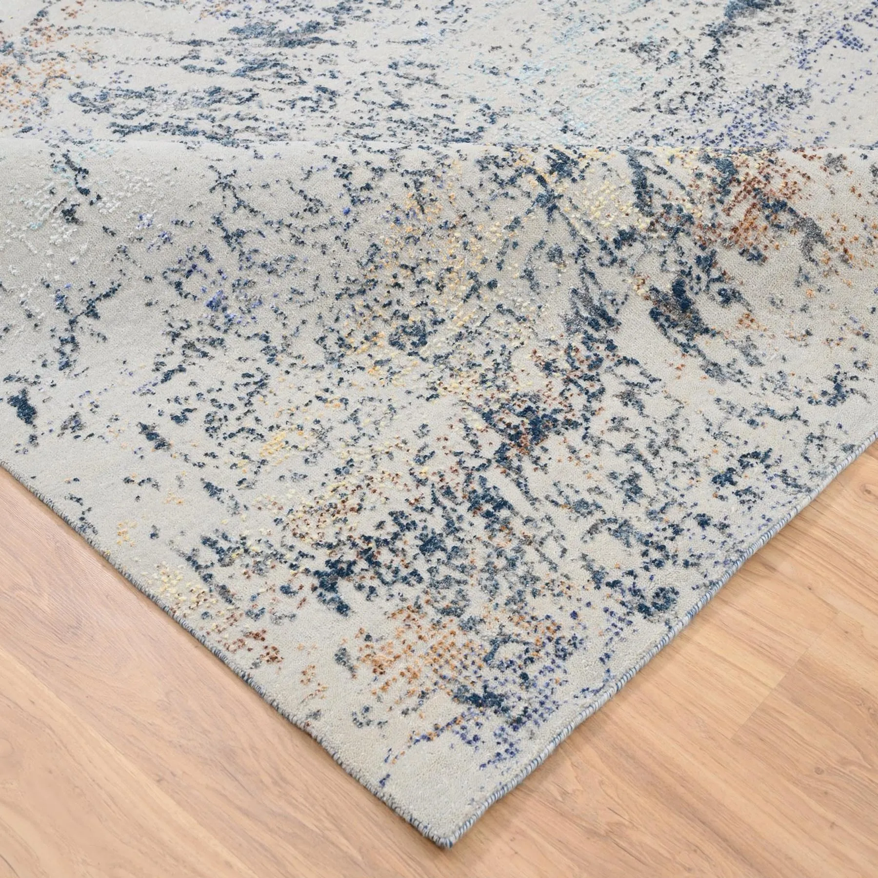 Hand-Knotted Modern Design Handmade Wool/Silk Rug (Size 8.0 X 10) Cwral-8529