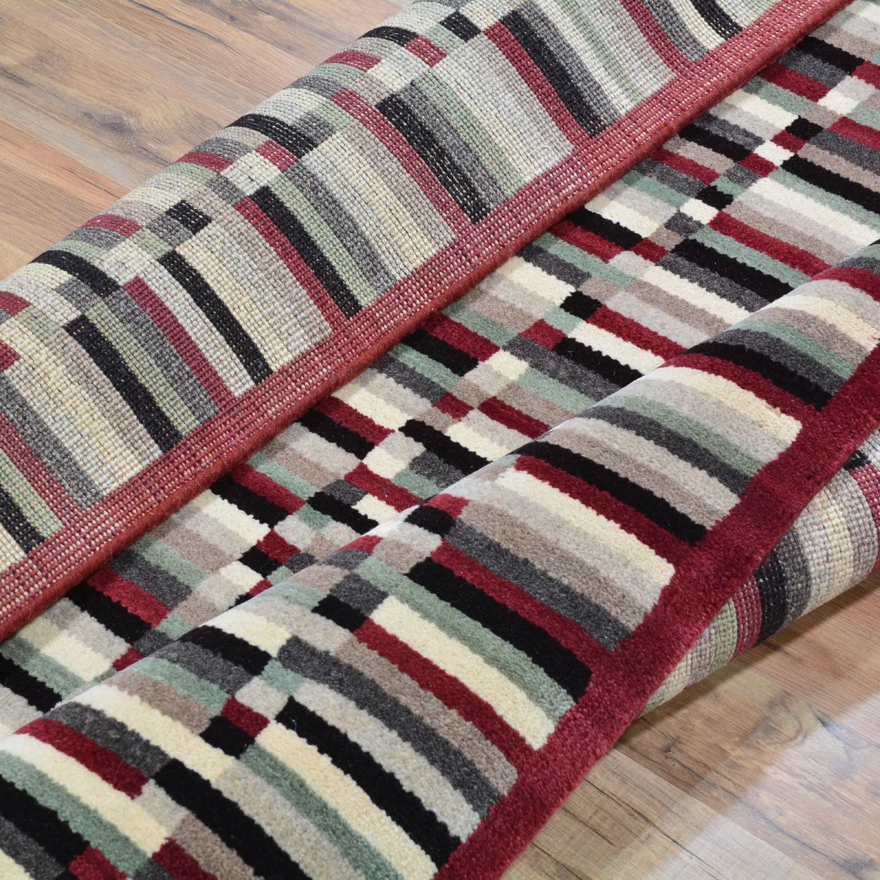 Hand-Knotted Modern Gabbeh Design Handmade Wool Rug (Size 3.11 X 5.11) Cwral-6669