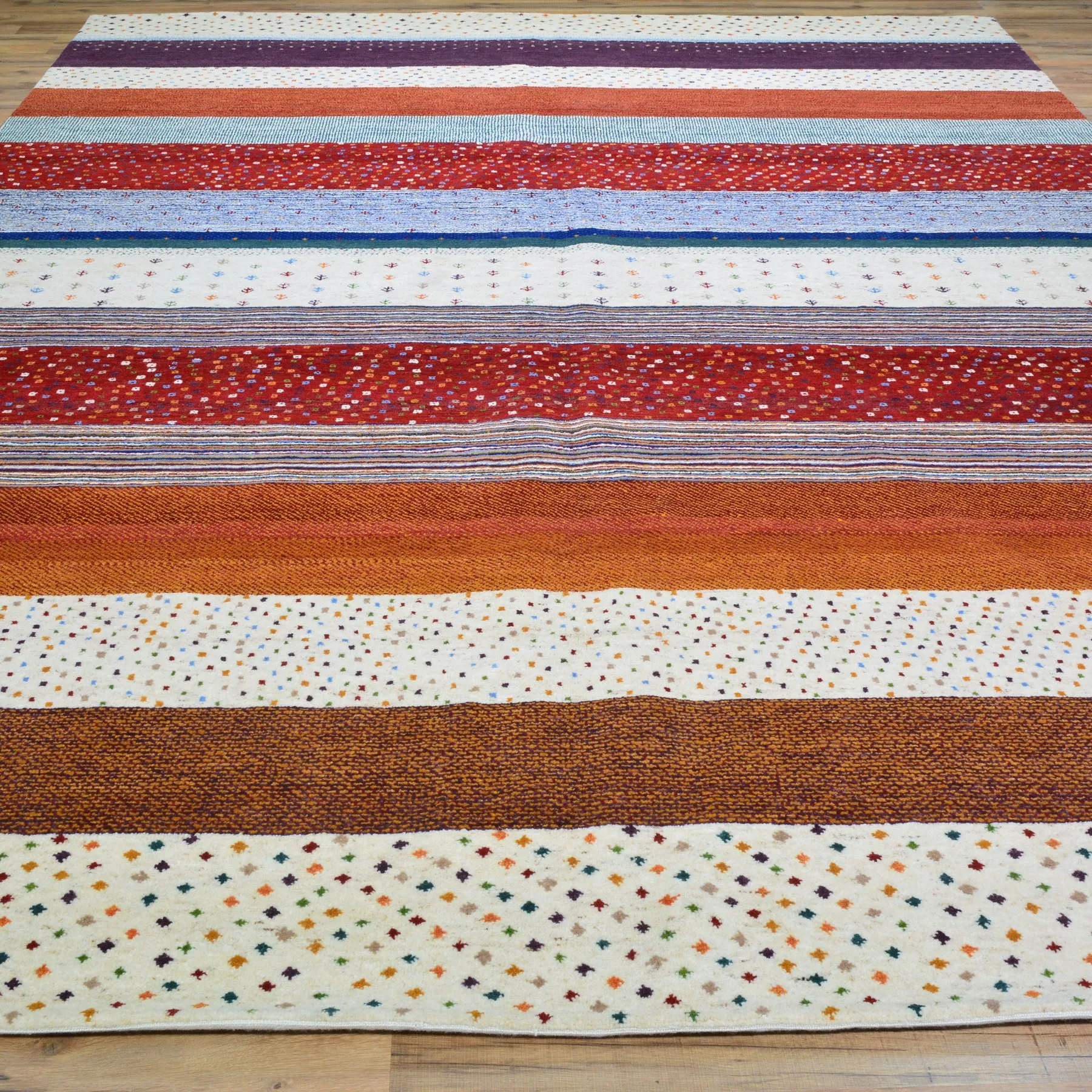 Hand-Knotted Modern Gabbeh Design Wool Handmade Rug (Size 8.2 x11.7) Cwral-9543