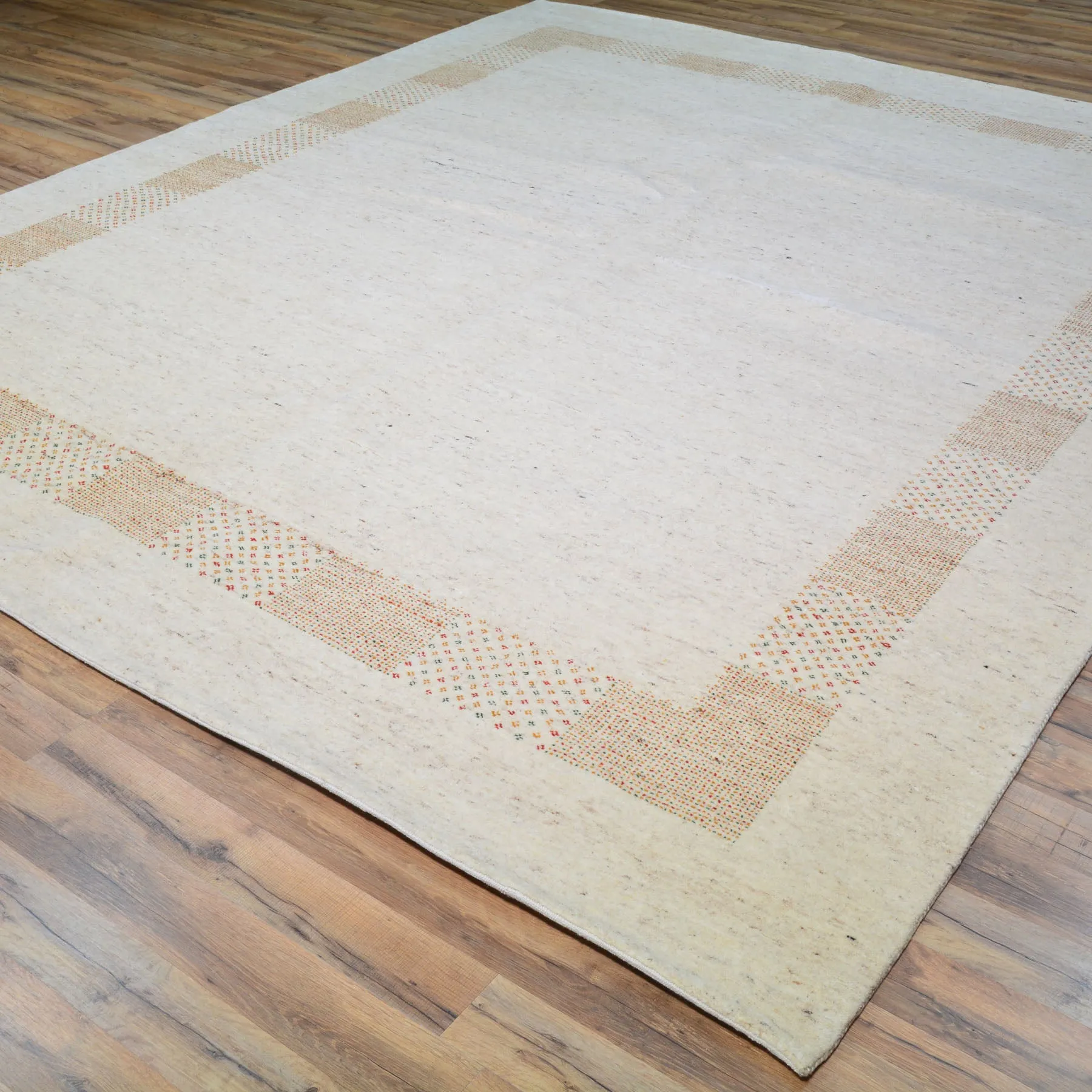 Hand-Knotted Modern Gabbeh Design Wool Handmade Rug (Size 8.3 x 9.11) Cwral-9546