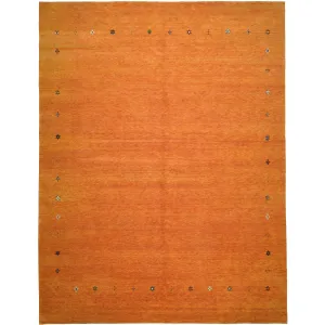 Hand-Knotted Modern Orange Contemporary Design Wool Rug (Size 7.11 X 10.0) Cwral-10542