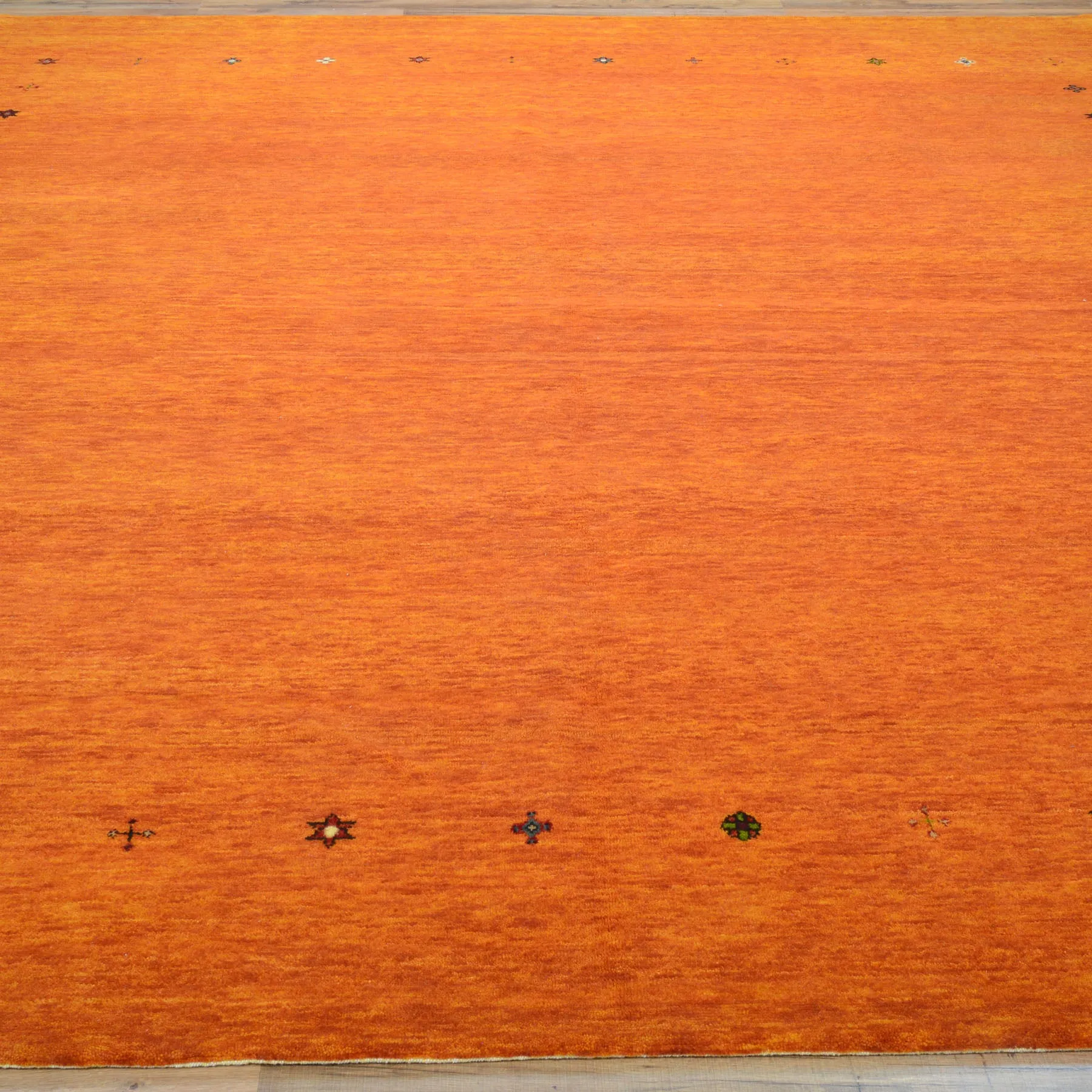 Hand-Knotted Modern Orange Contemporary Design Wool Rug (Size 7.11 X 10.0) Cwral-10542