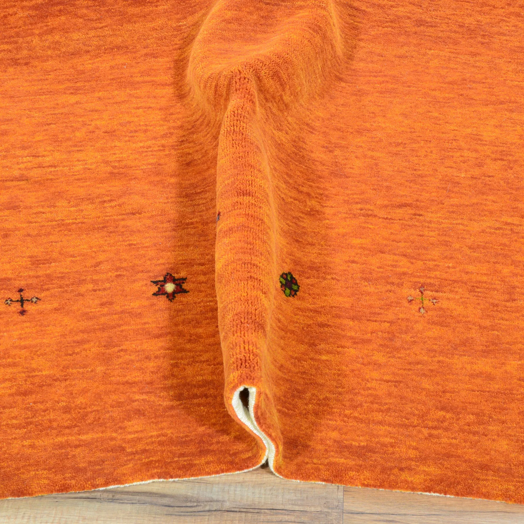 Hand-Knotted Modern Orange Contemporary Design Wool Rug (Size 7.11 X 10.0) Cwral-10542