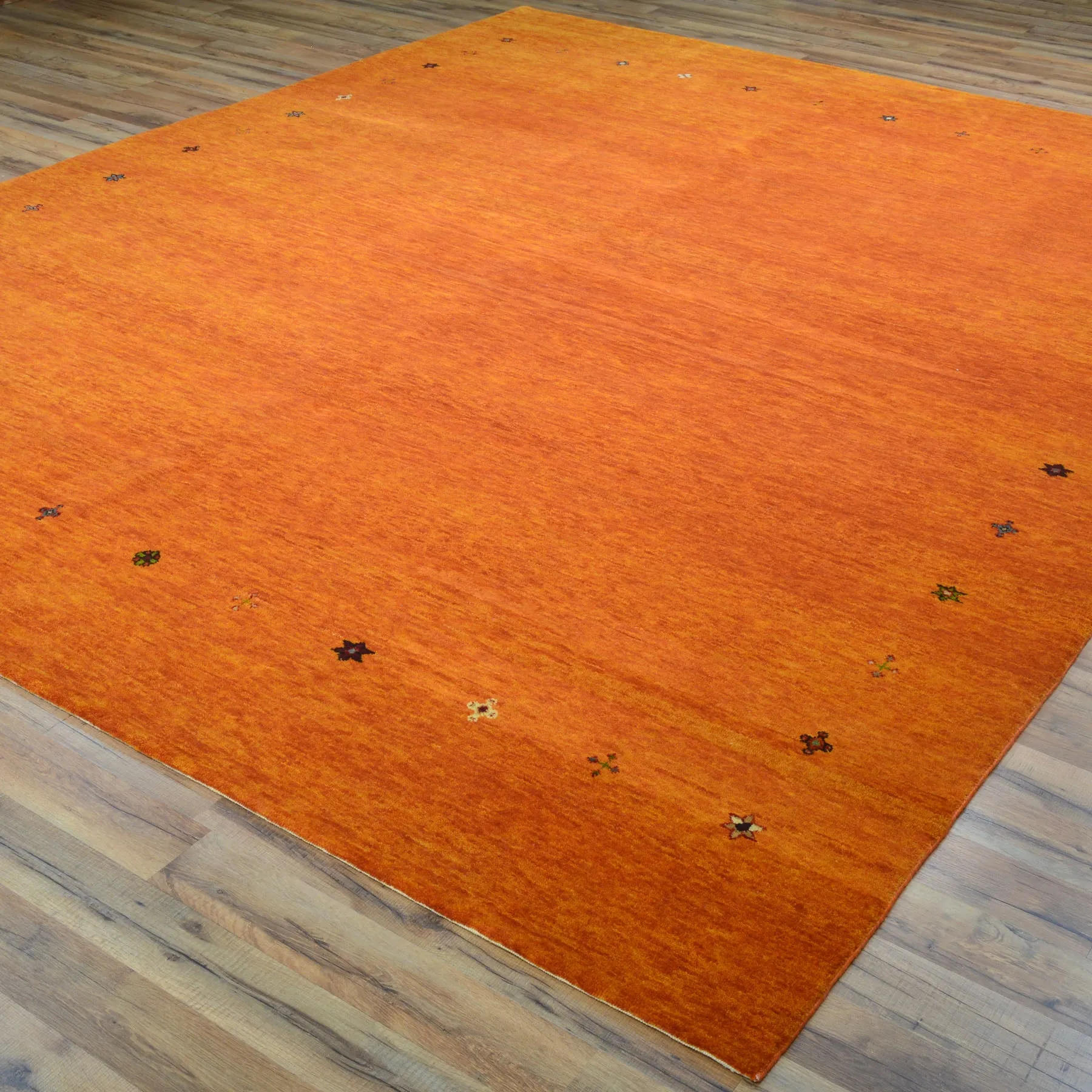 Hand-Knotted Modern Orange Contemporary Design Wool Rug (Size 7.11 X 10.0) Cwral-10542