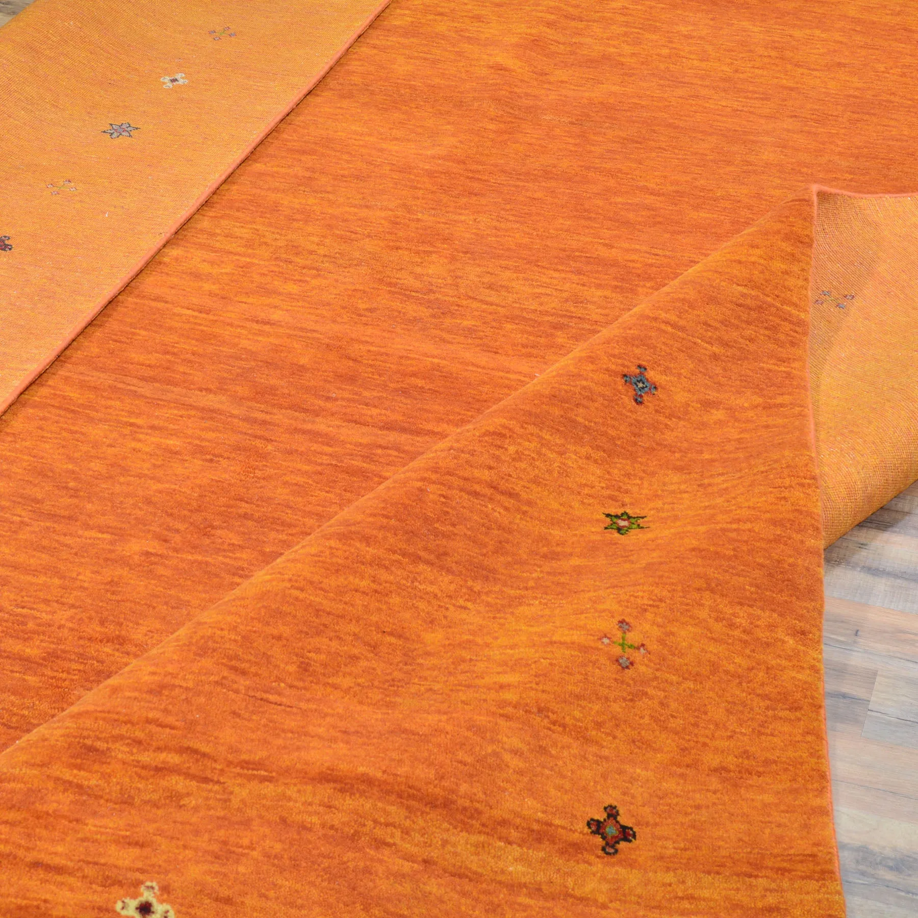 Hand-Knotted Modern Orange Contemporary Design Wool Rug (Size 7.11 X 10.0) Cwral-10542