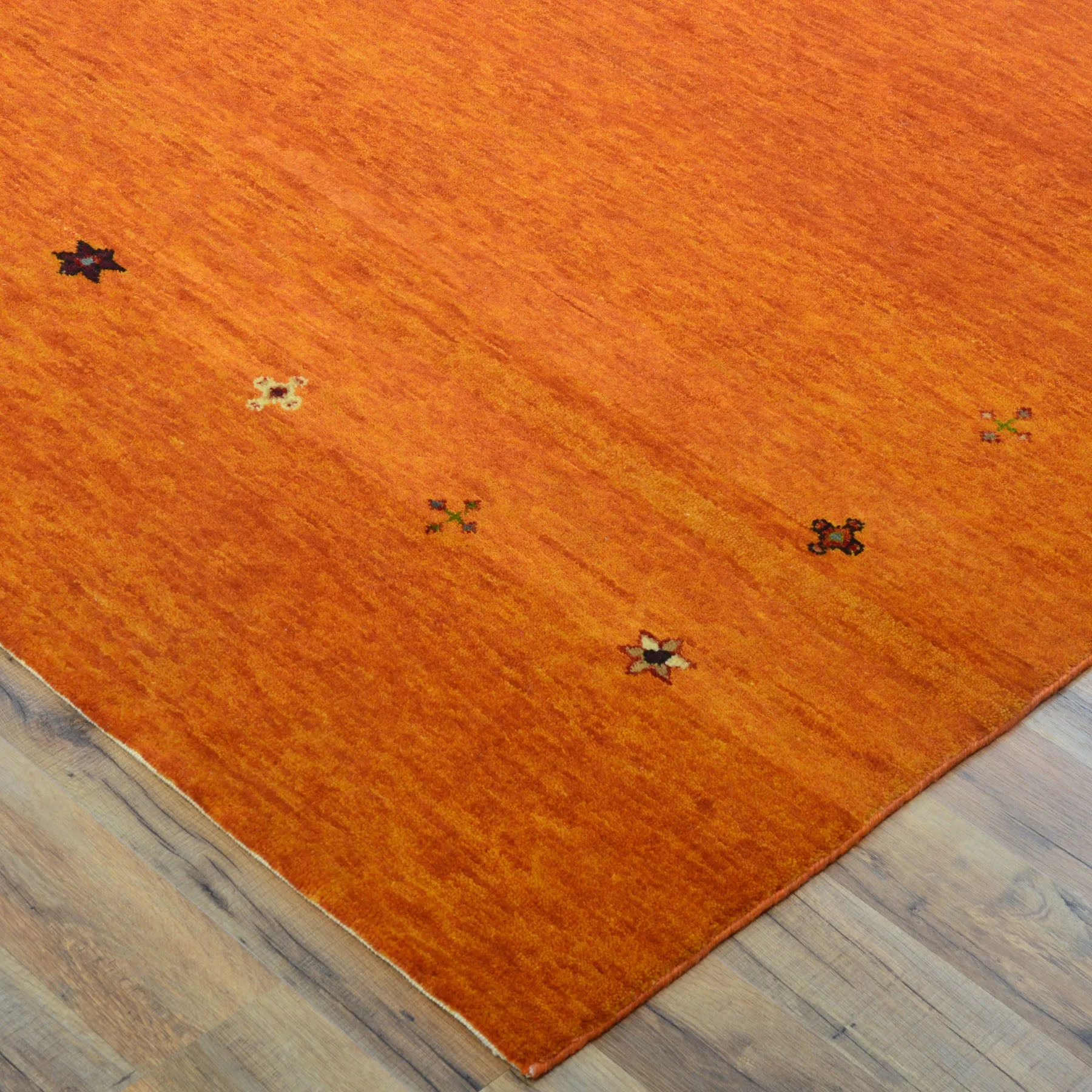 Hand-Knotted Modern Orange Contemporary Design Wool Rug (Size 7.11 X 10.0) Cwral-10542