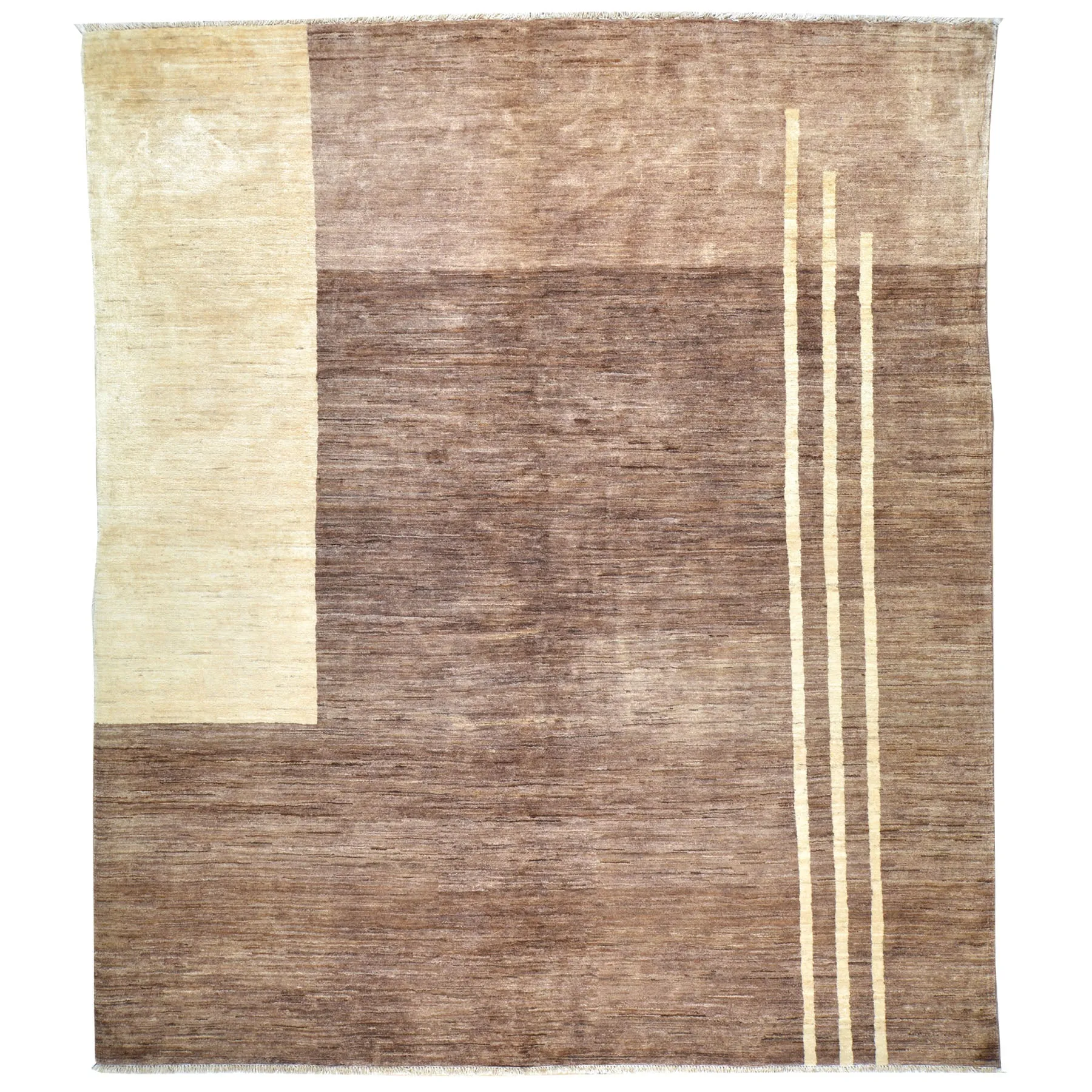 Hand-Knotted Modern Peshawar Gabbeh Design Wool Rug (Size 6.8 X 7.8) Cwral-6840