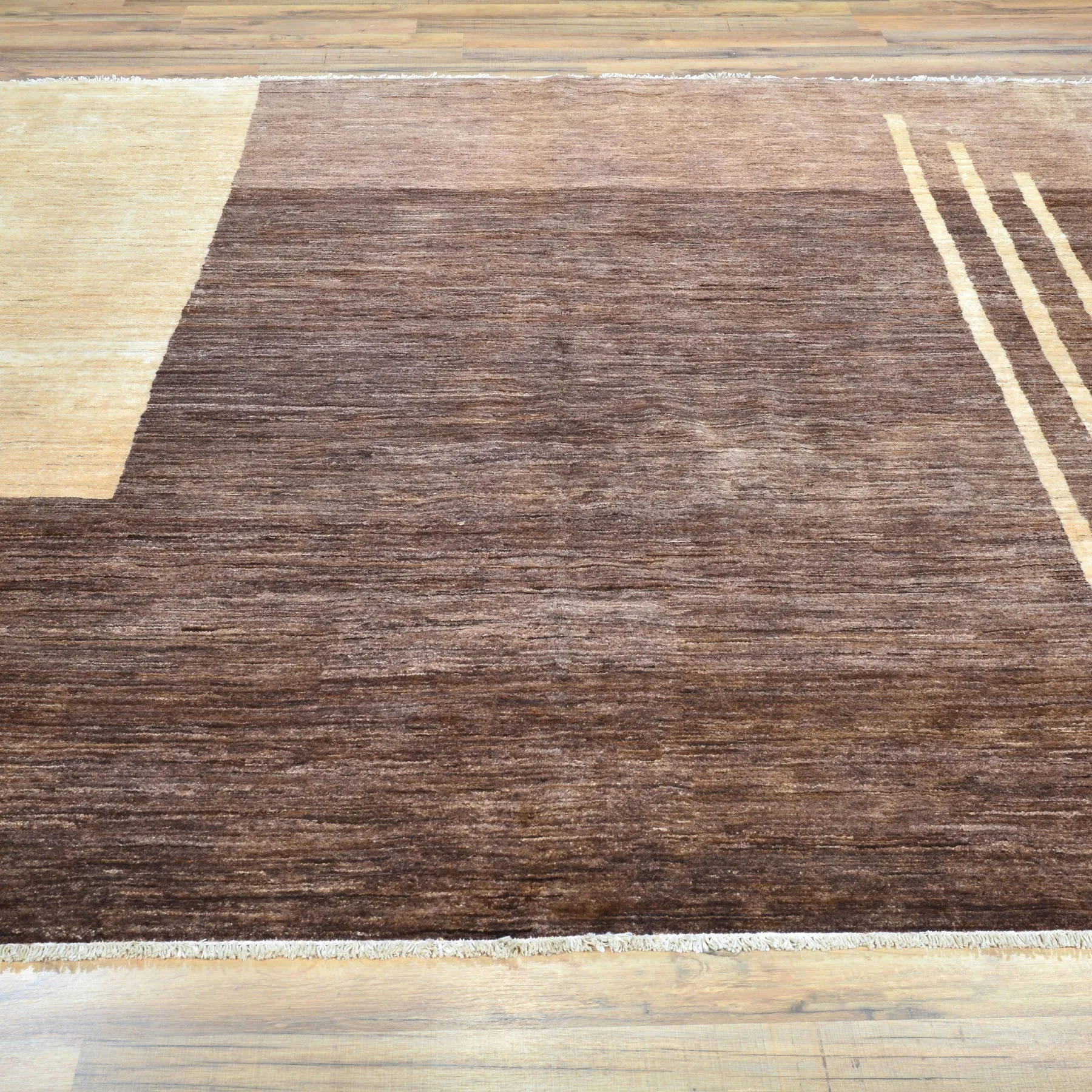 Hand-Knotted Modern Peshawar Gabbeh Design Wool Rug (Size 6.8 X 7.8) Cwral-6840