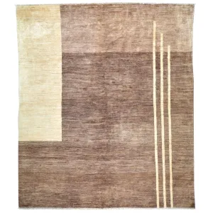 Hand-Knotted Modern Peshawar Gabbeh Design Wool Rug (Size 6.8 X 7.8) Cwral-6840