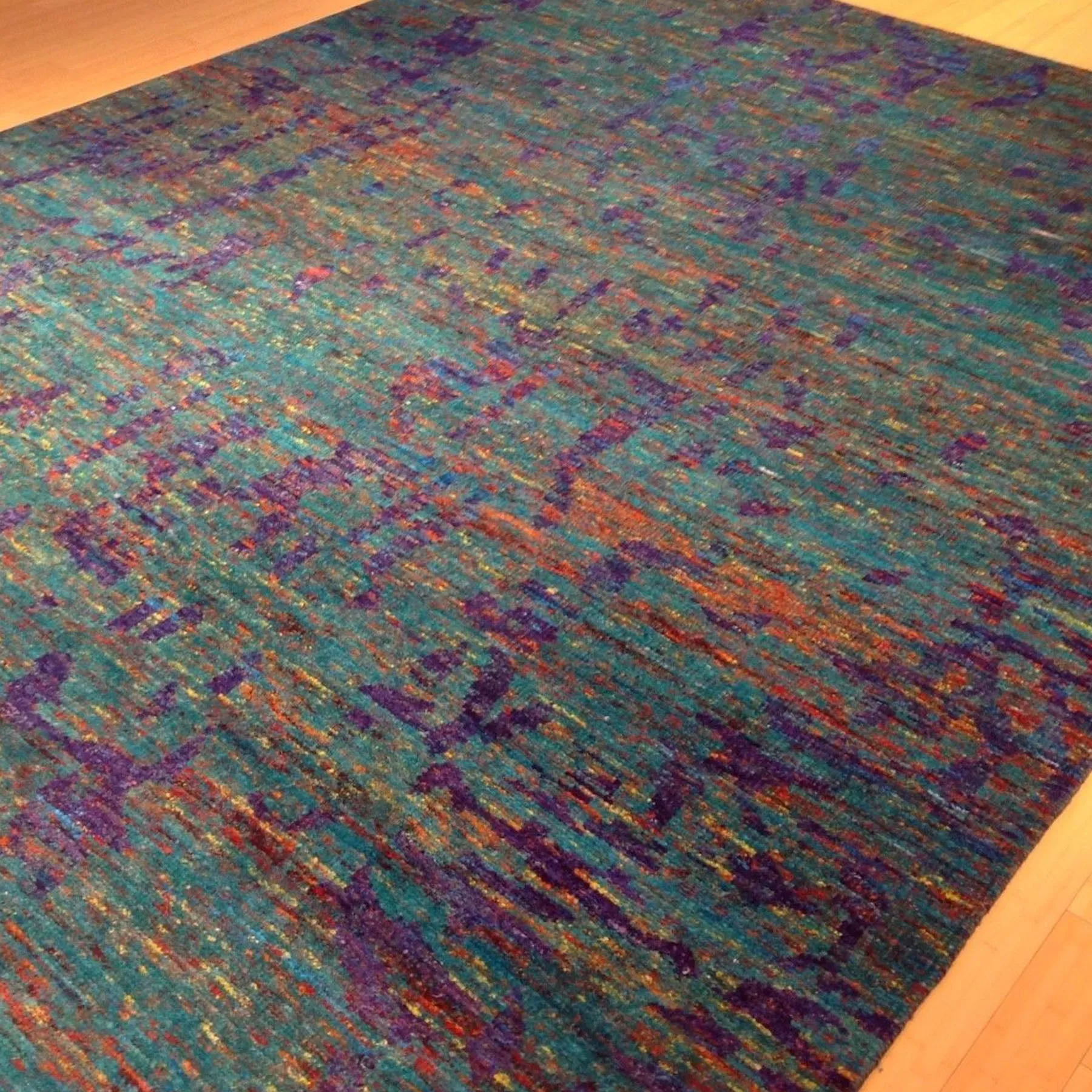 Hand-Knotted Modern Sari Silk Oriental Rug (Size 9.0 X 11.10) Cwral-4020