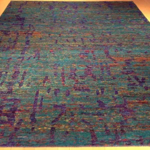 Hand-Knotted Modern Sari Silk Oriental Rug (Size 9.0 X 11.10) Cwral-4020