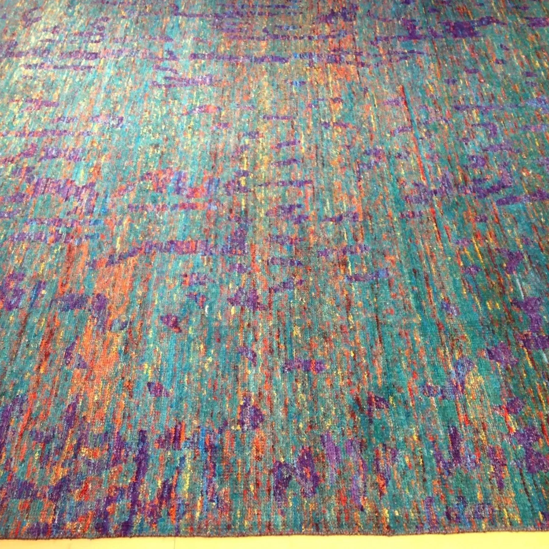 Hand-Knotted Modern Sari Silk Oriental Rug (Size 9.0 X 11.10) Cwral-4020
