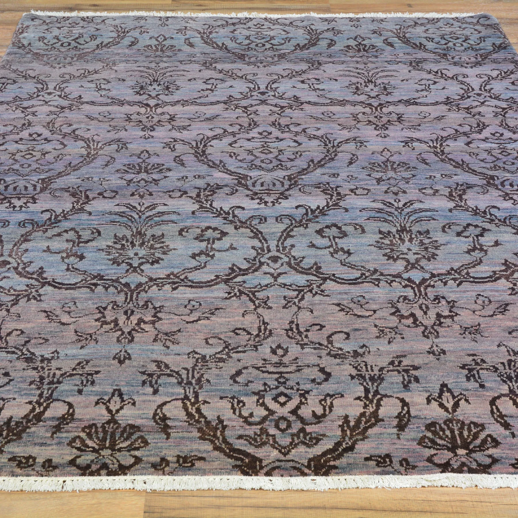 Hand-Knotted Modern Tone on Tone Design Wool Handmade Rug (Size 4.7 X 6.6) Brrsf-660