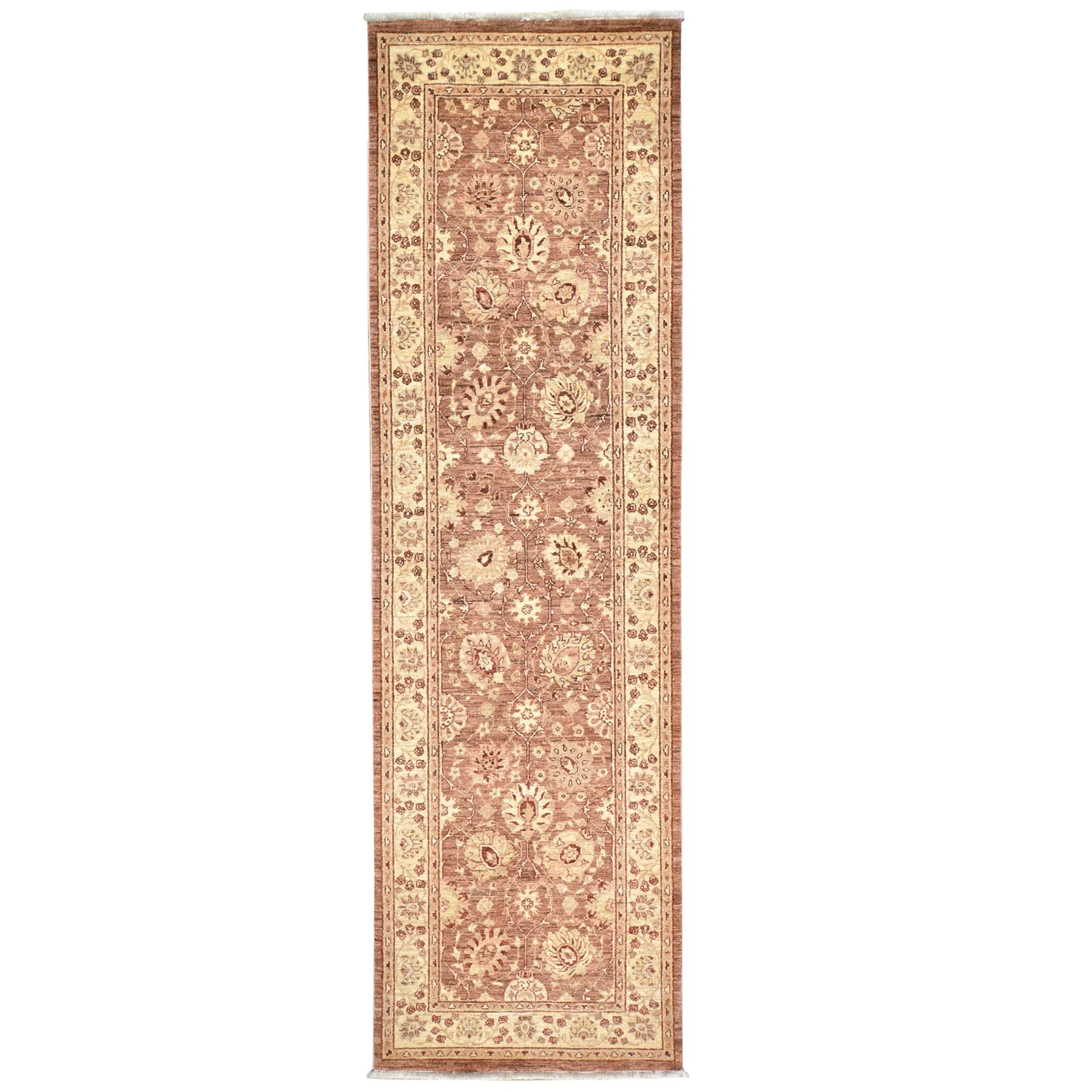 Hand-Knotted Oriental Afghan Chobi Mahal Design 100% Wool Rug (Size 3.1 X 10.1) Brral-2889