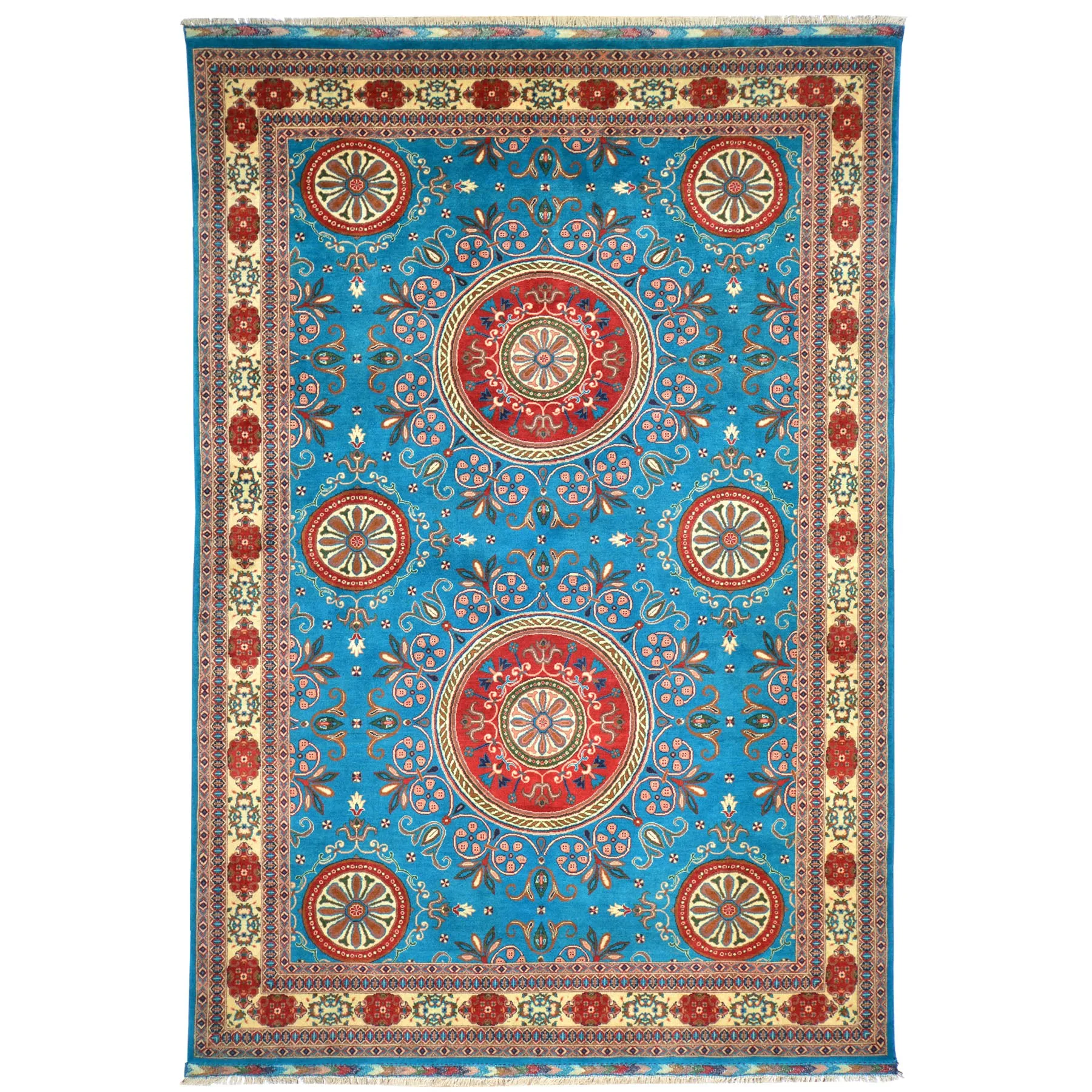 Hand-Knotted Oriental Design Handmade 100% Wool Rug (Size 6.7 X 9.8) Cwral-6753